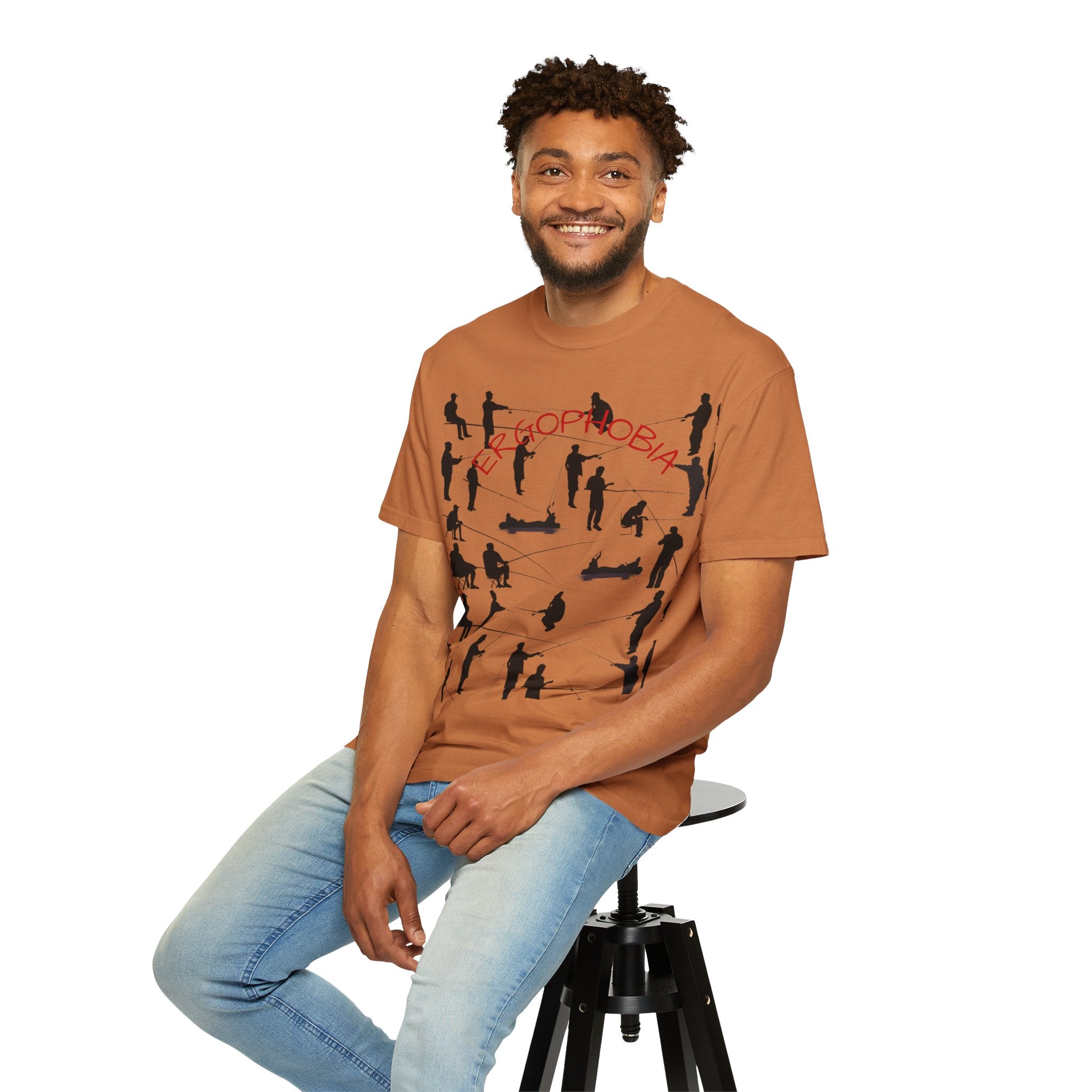 Different Styles of Fishing Garment-Dyed T-Shirt