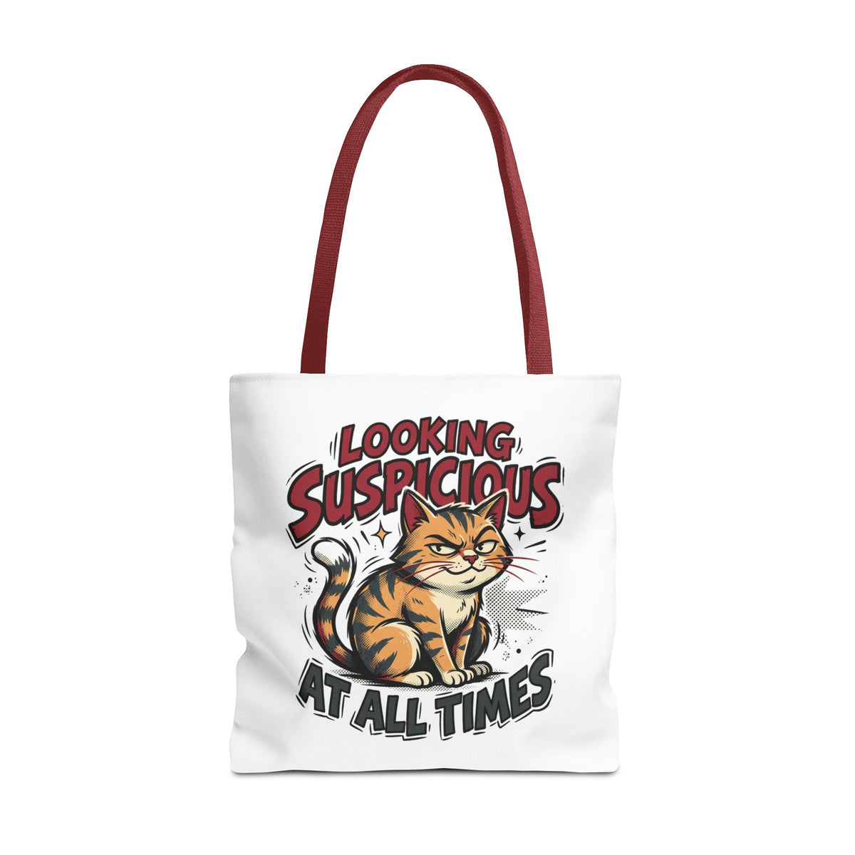 Looking Suspicious Cat Tote Bag - Funny Cat Lover Canvas Shopper