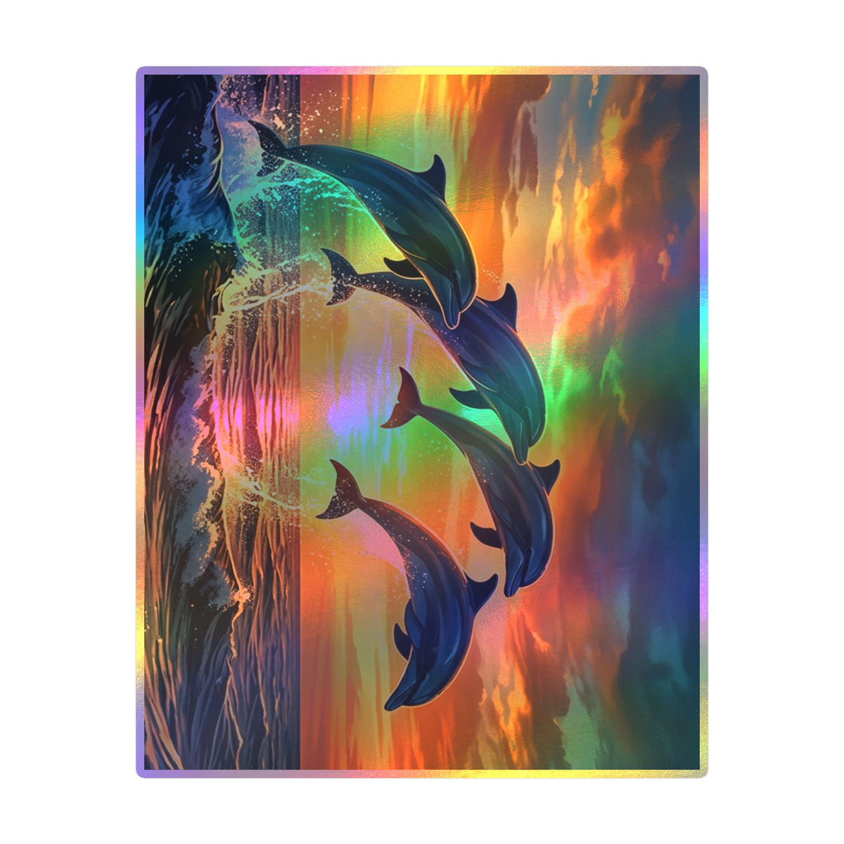Dolphin Sunset Kiss-Cut Vinyl Decal