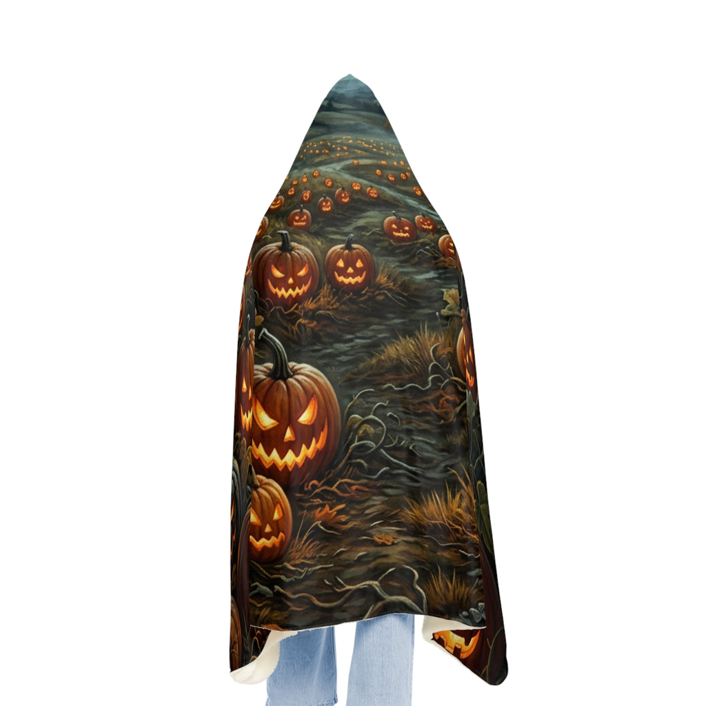 Halloween Jack-O'-Lantern Hooded Blanket — Spooky Pumpkin Snuggle Throw