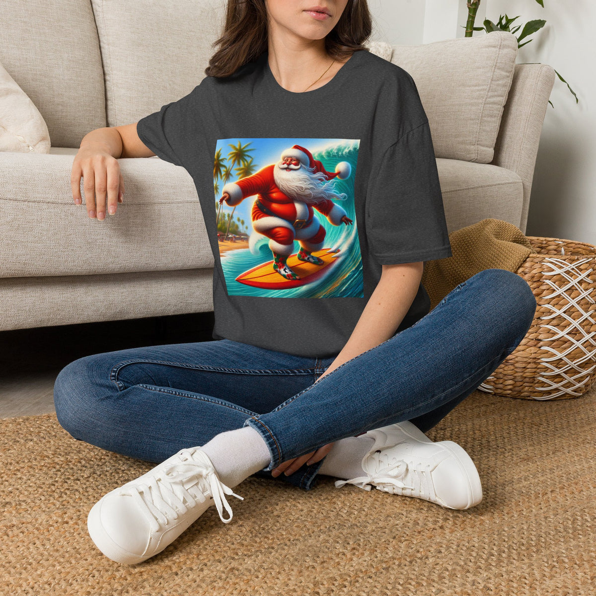 Surfing Santa Christmas T-Shirt