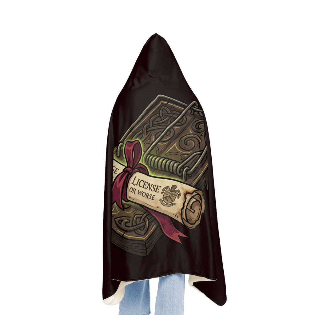 Hooded Blanket - "Marriage: Insurance or License?" Cozy Novelty Snuggle Throw