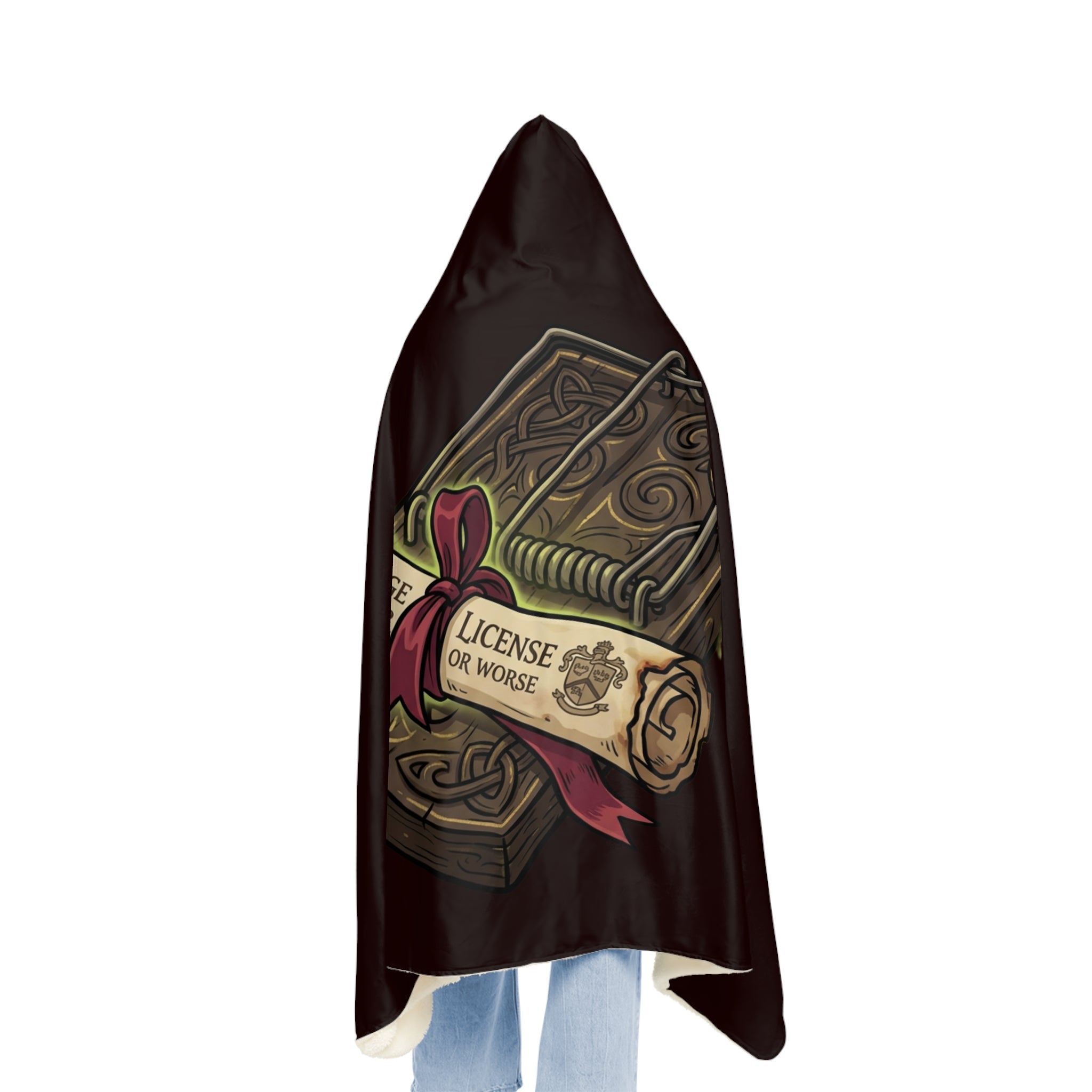Hooded Blanket - "Marriage: Insurance or License?" Cozy Novelty Snuggle Throw
