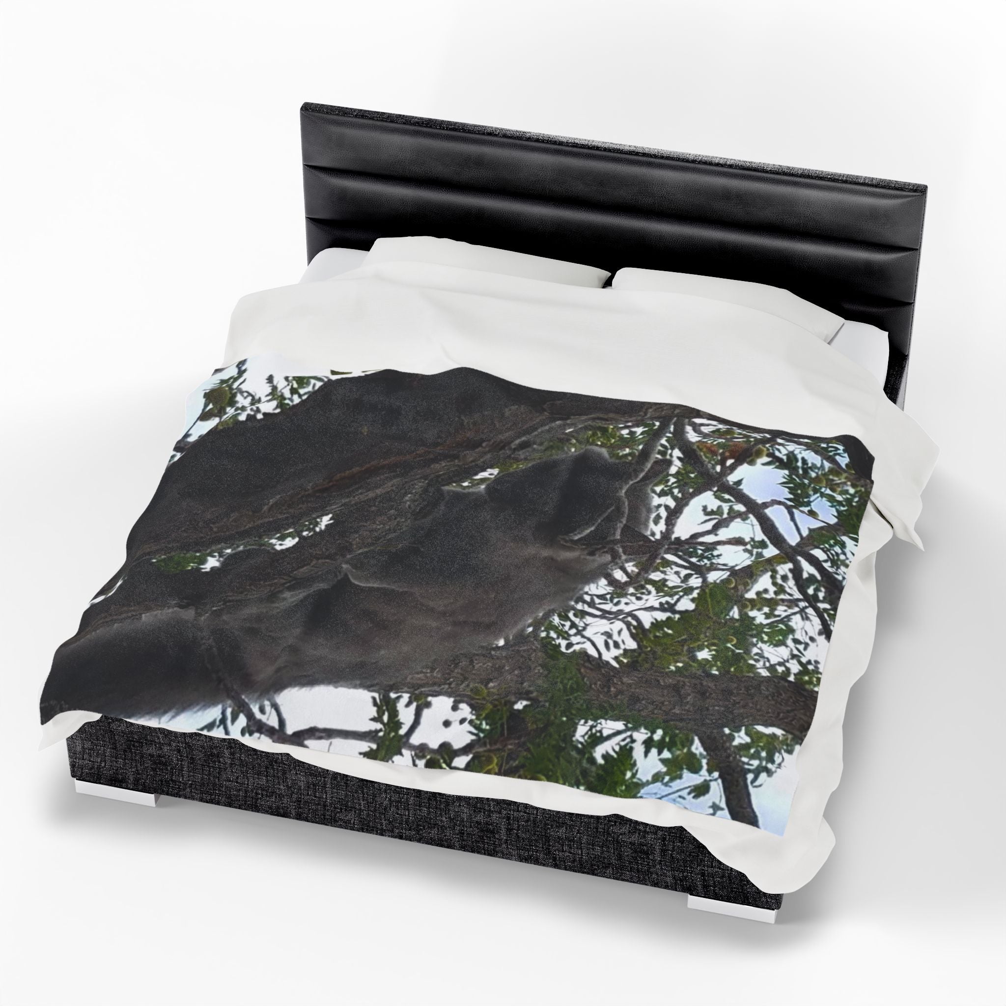Velveteen Plush Blanket - Cat in Tree