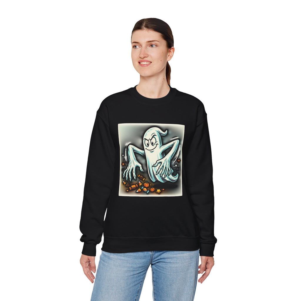 Vintage Candy Ghost Halloween Crewneck Sweatshirt
