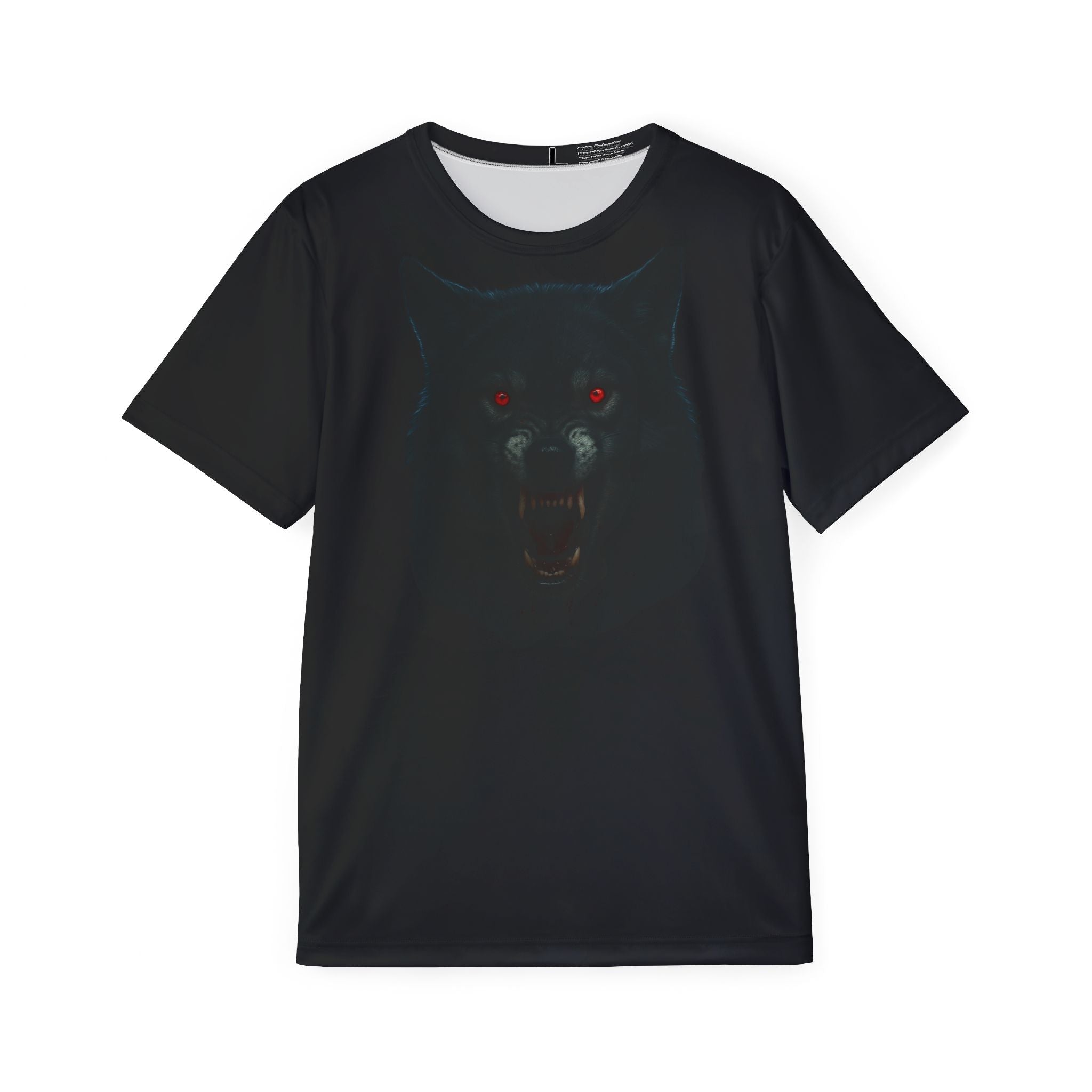 Men's Wolf Face Sports Jersey – Dark Red-Eyed Graphic Athletic Tee