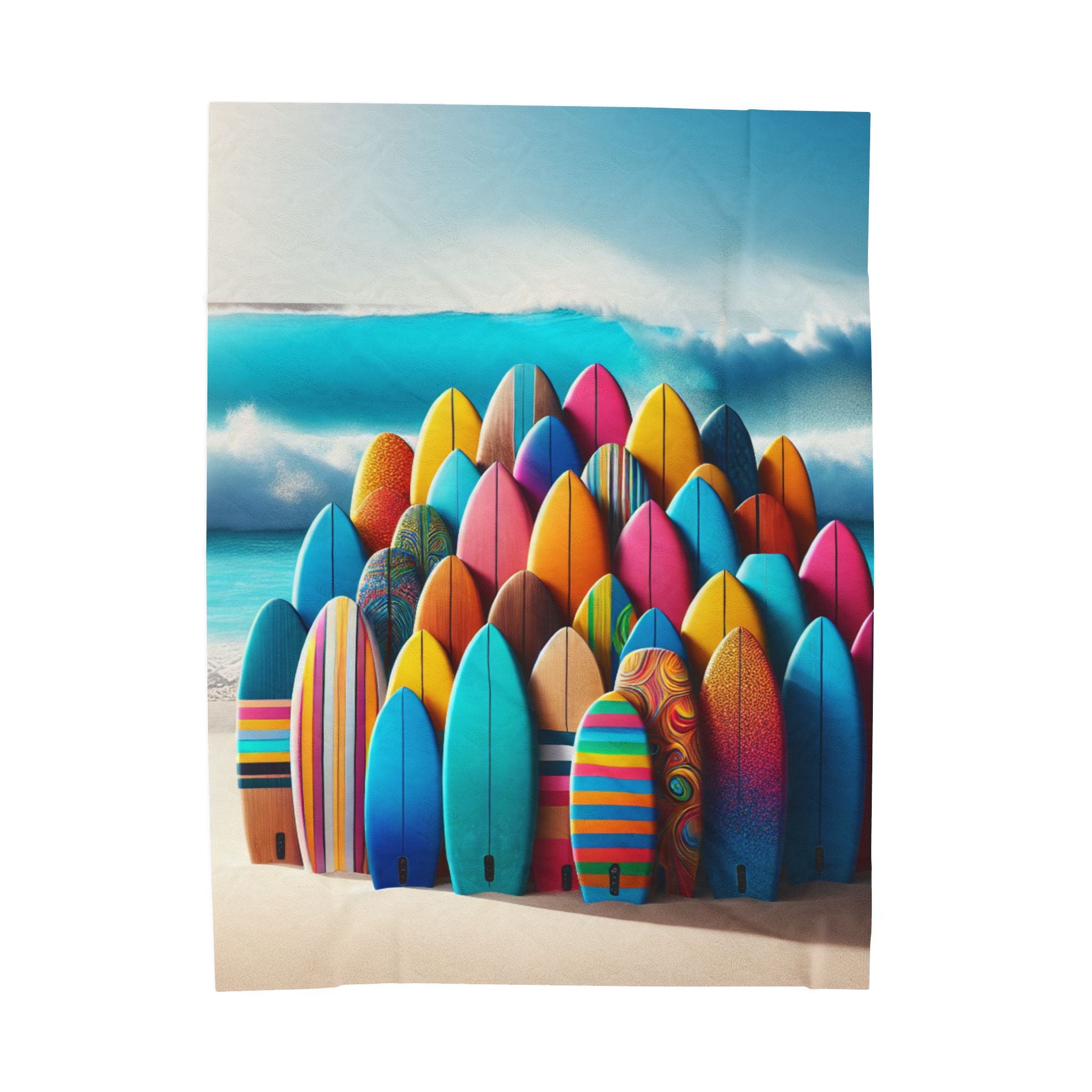 Velveteen Plush Blanket - Surfboards