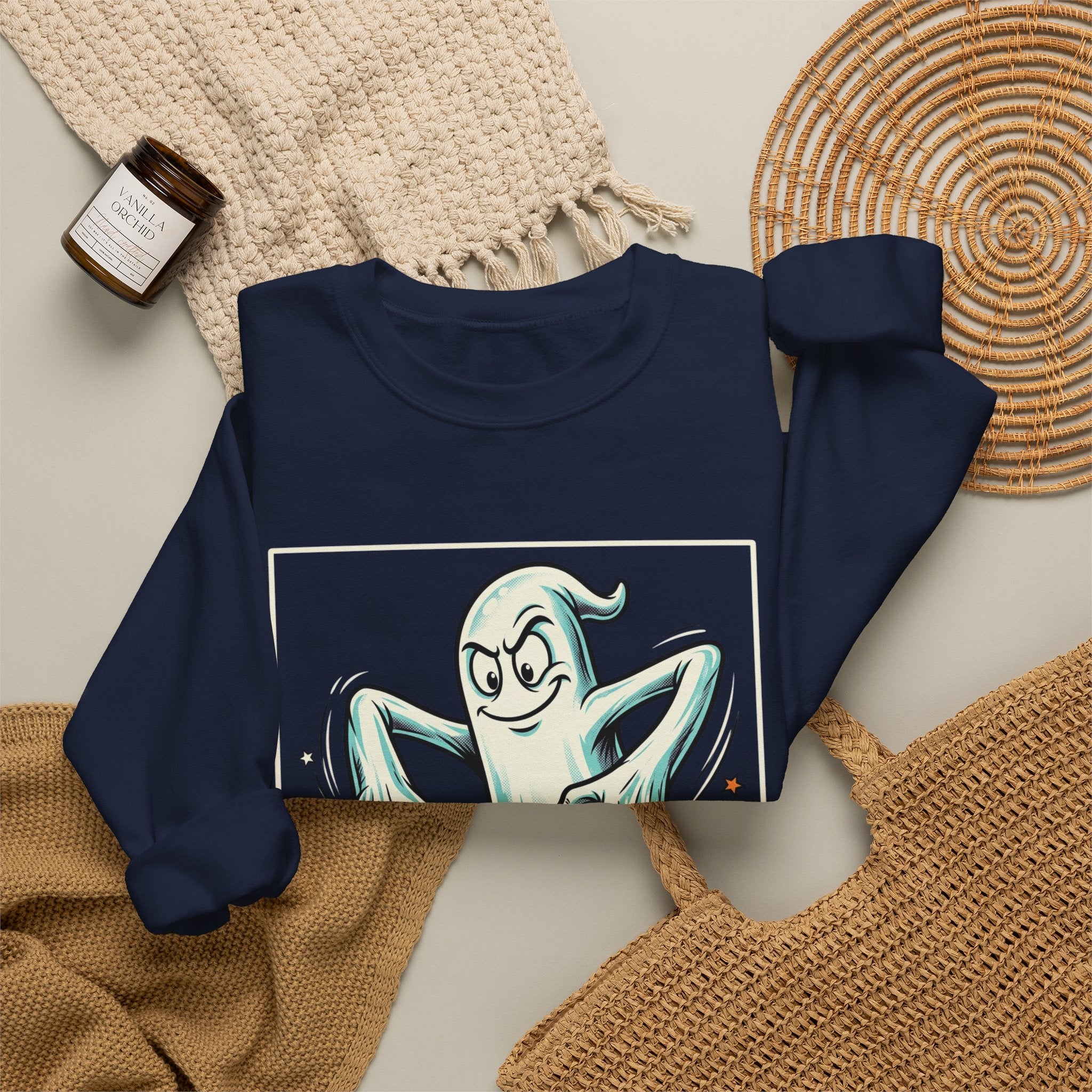 Candy Swipe Ghost Halloween Crewneck Sweatshirt