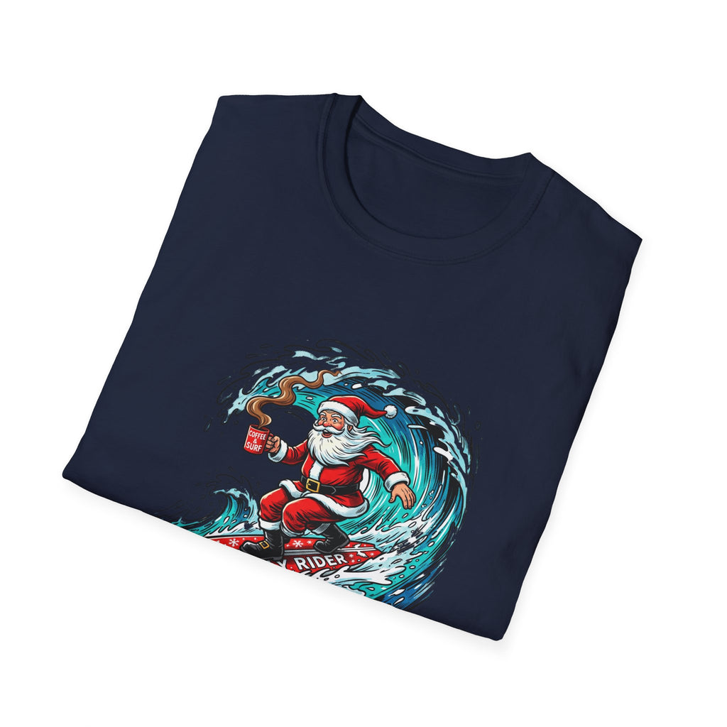 Santa Surfing T-Shirt — Surfing Santa Christmas Tee