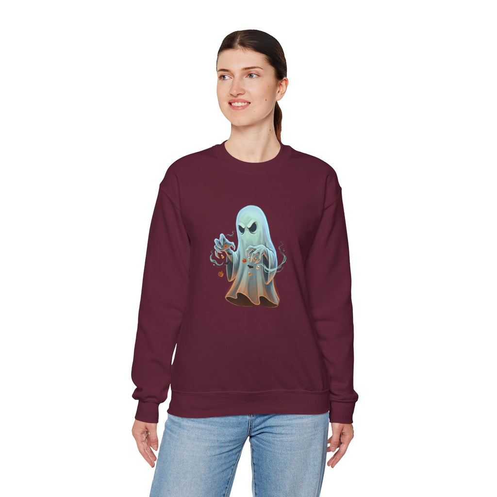 Grumpy Ghost Halloween Crewneck Sweatshirt