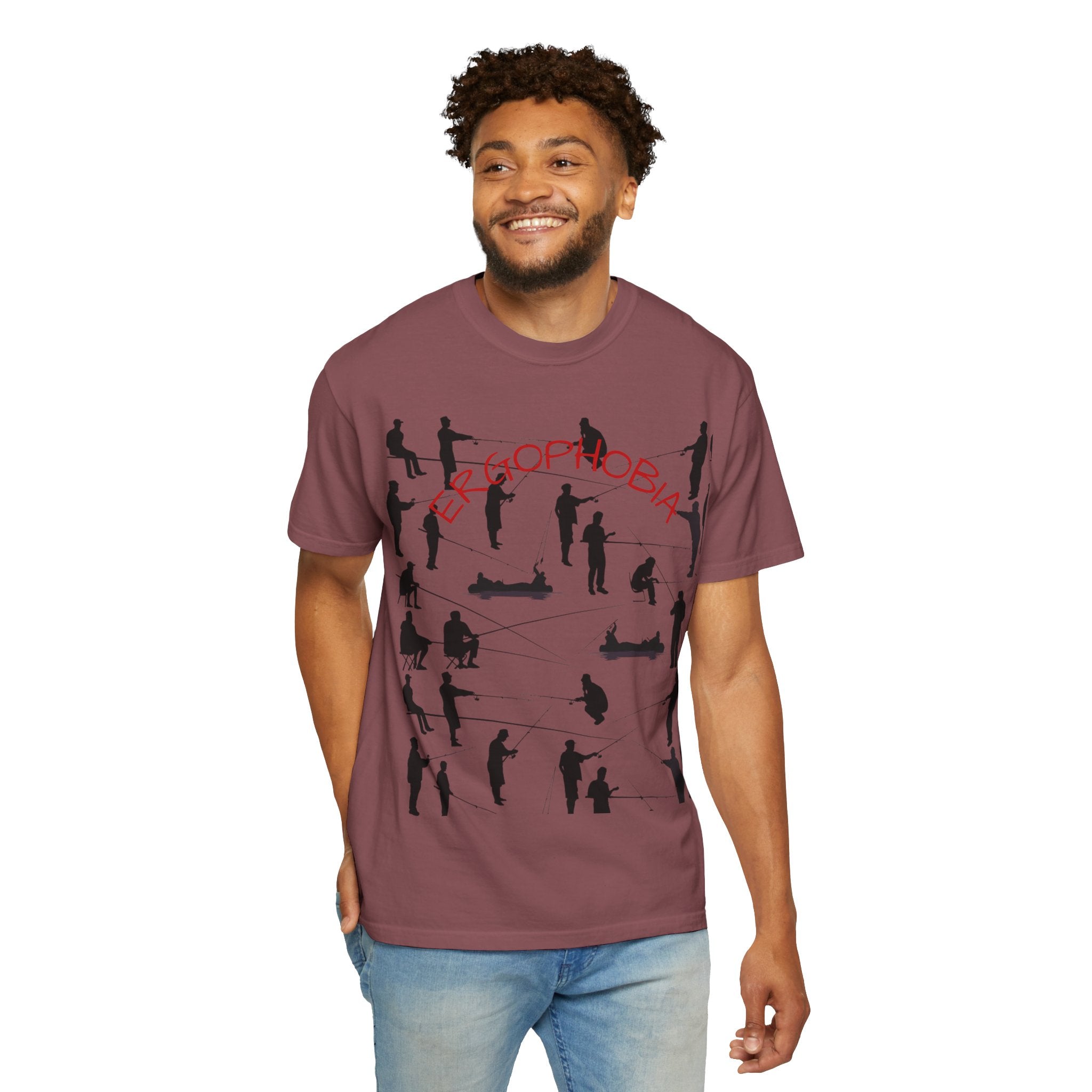 Different Styles of Fishing Garment-Dyed T-Shirt