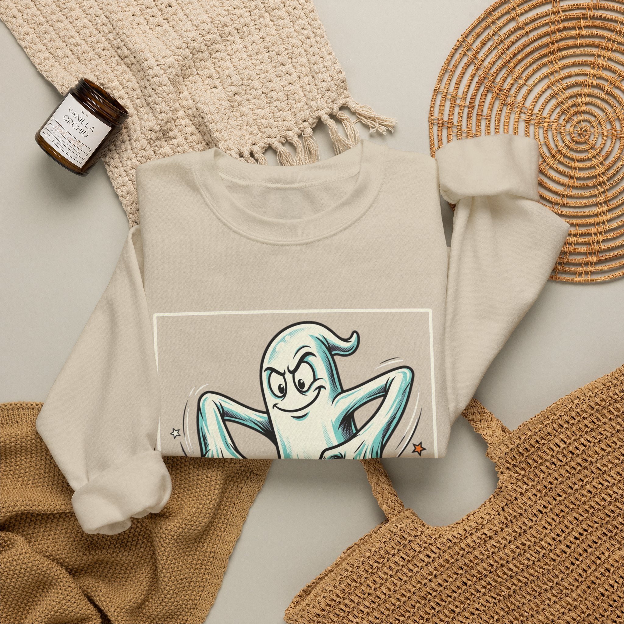 Candy Swipe Ghost Halloween Crewneck Sweatshirt