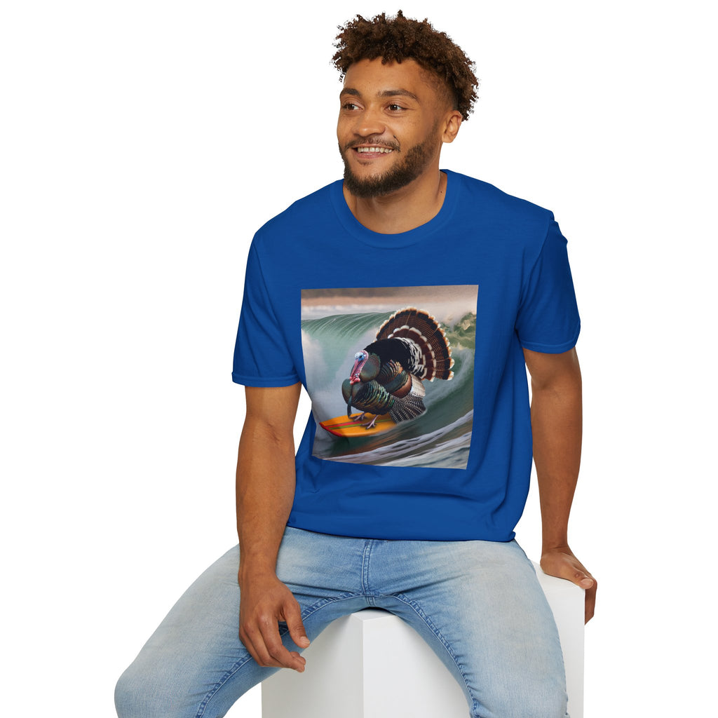 Surfing Turkey T-Shirt — Funny Thanksgiving Surfboard Graphic Tee