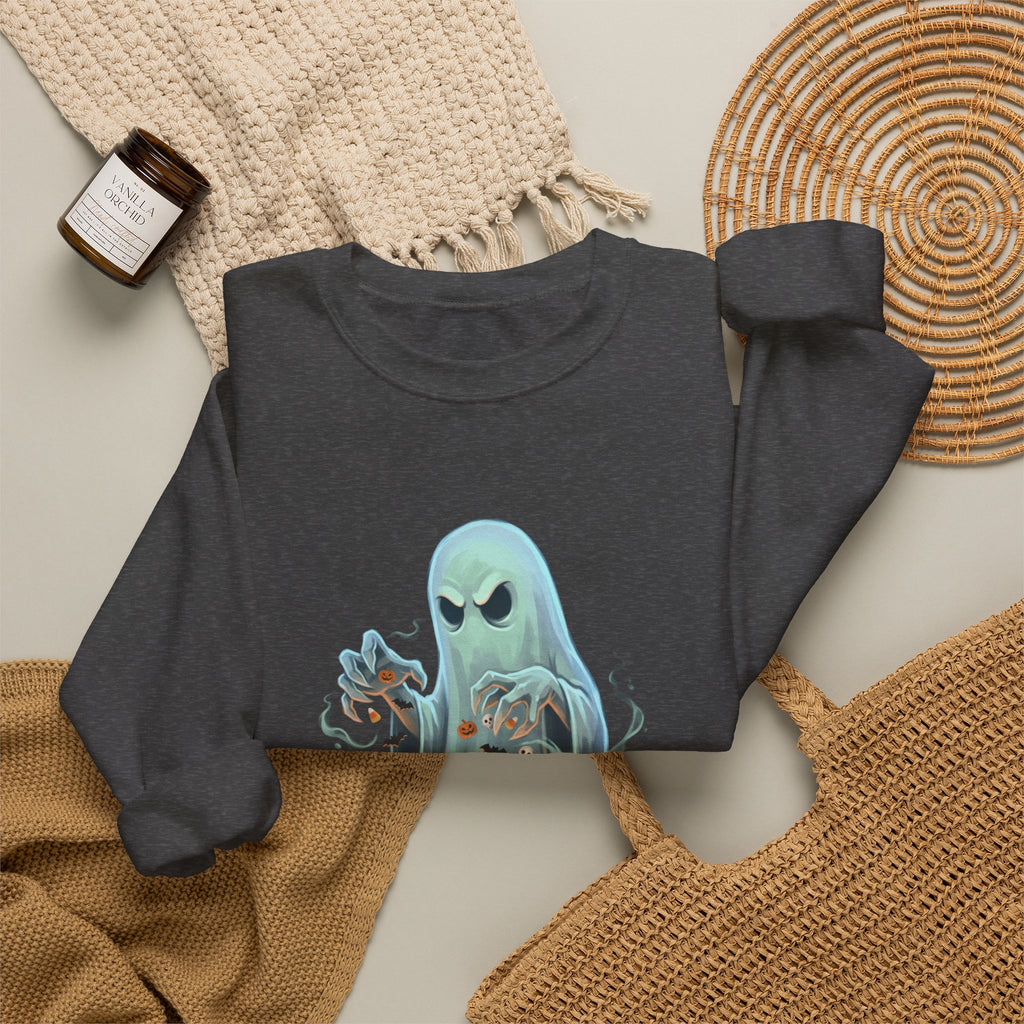 Grumpy Ghost Halloween Crewneck Sweatshirt