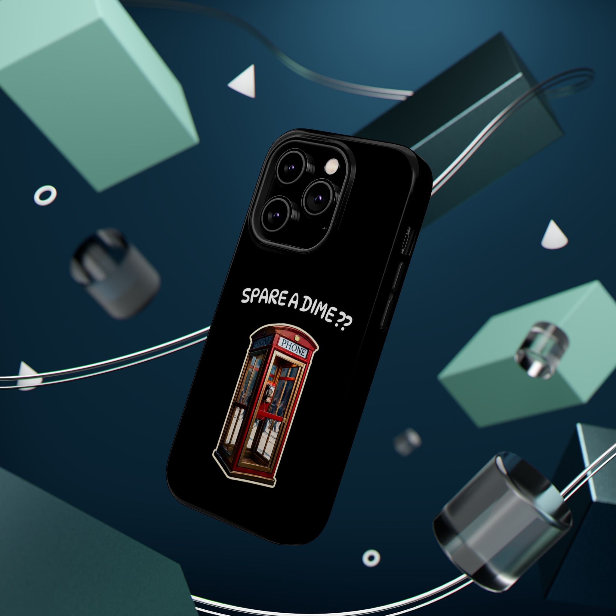 Phone Case — 'Spare a Dime?' Retro Phone Booth Magnetic Impact‑Resistant Case