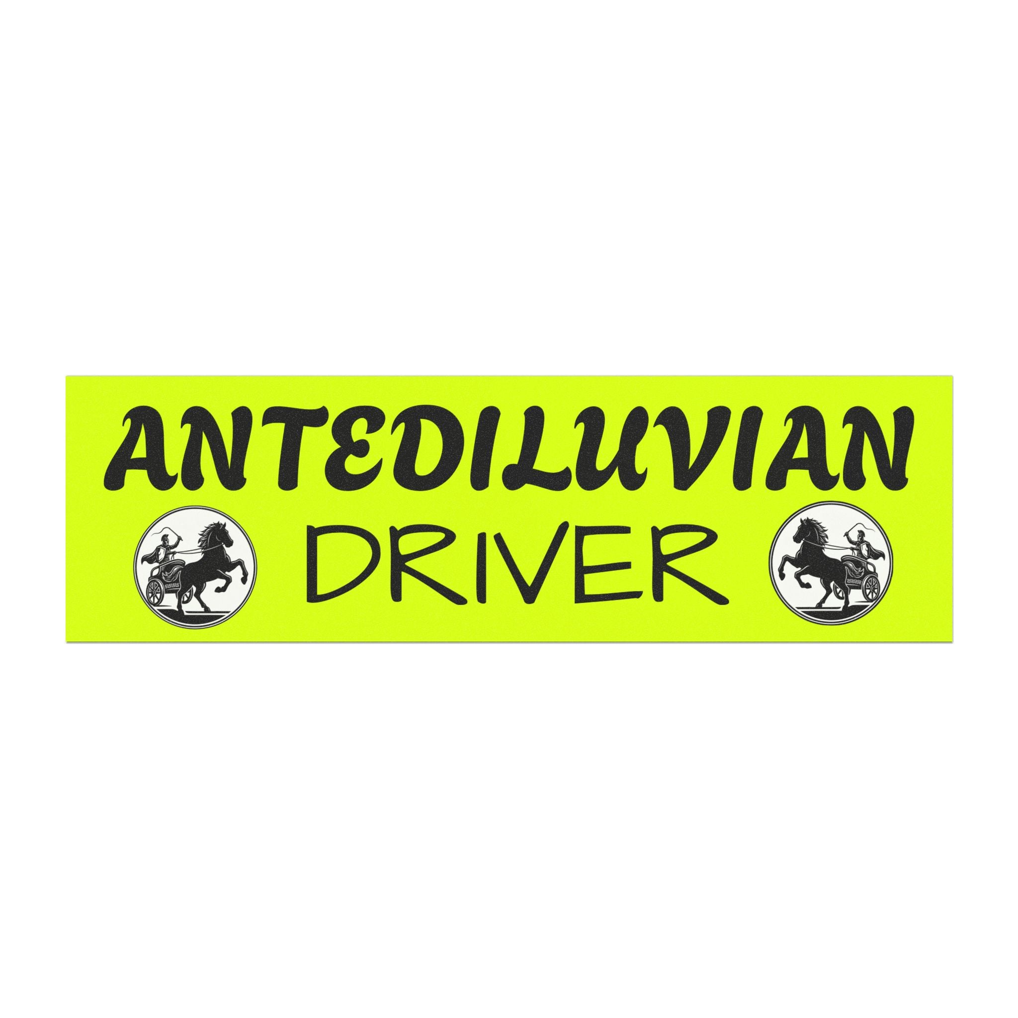 Antediluvian Driver Funny Slow & Steady Car Magnet – Yellow