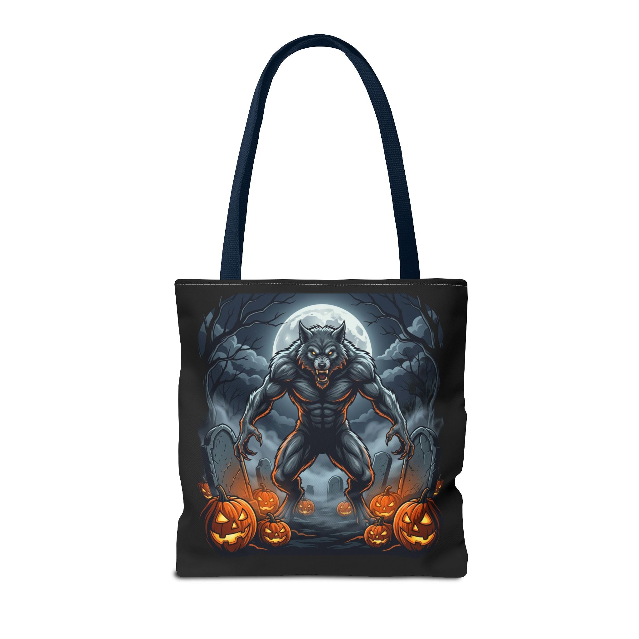 Werewolf Halloween Tote Bag — Full Moon Pumpkin Horror AOP Tote