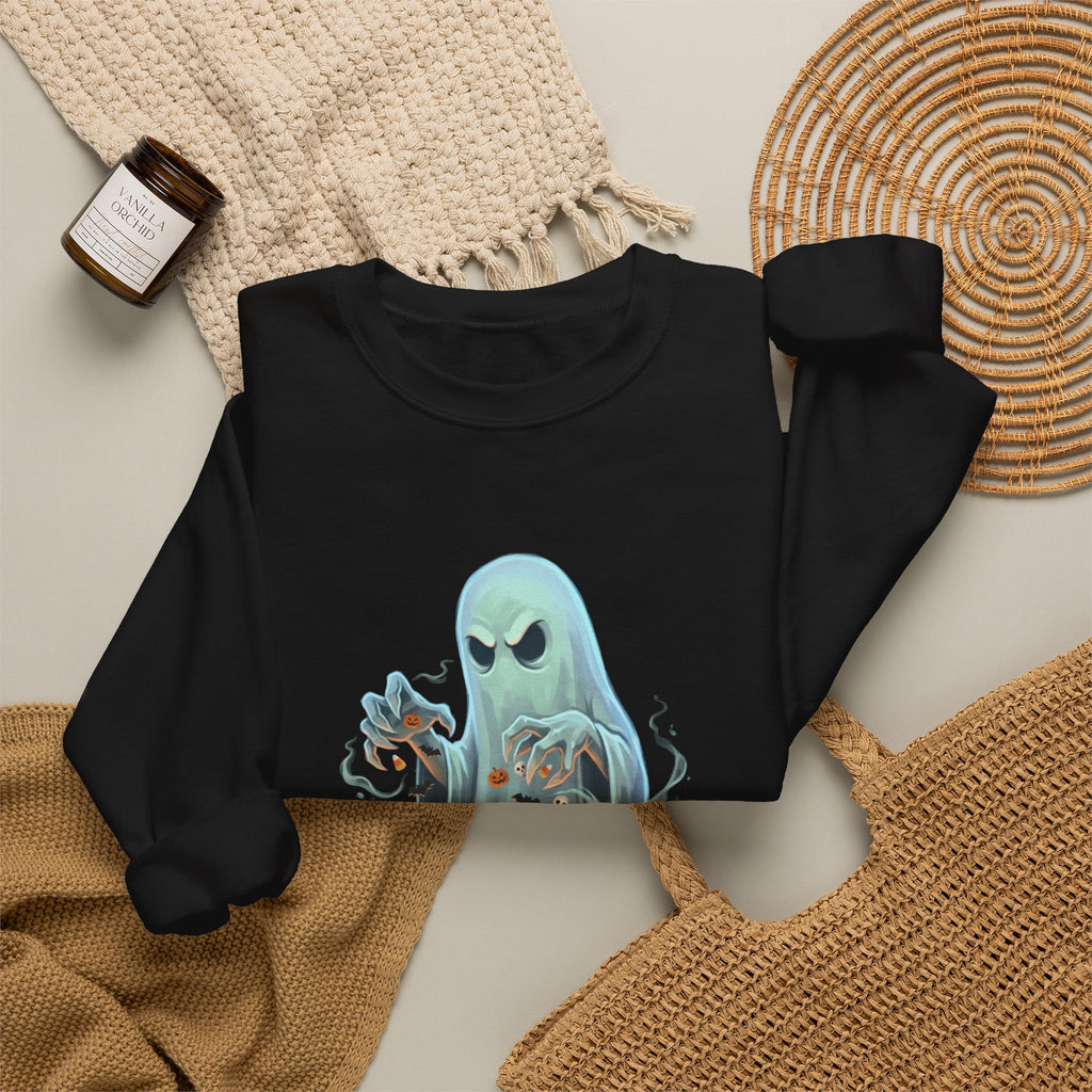 Grumpy Ghost Halloween Crewneck Sweatshirt