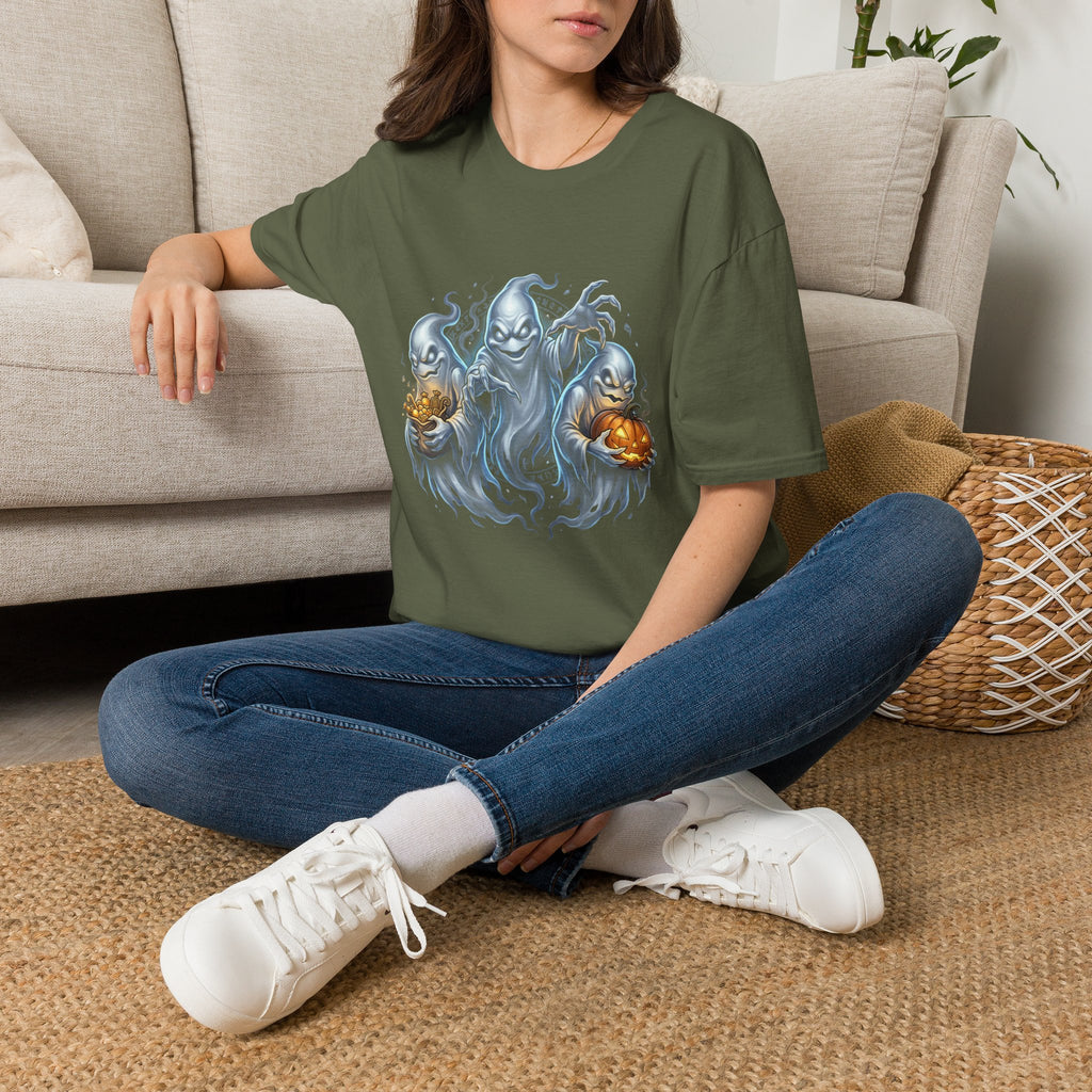 Three Menacing Ghosts Halloween Unisex Softstyle T-Shirt