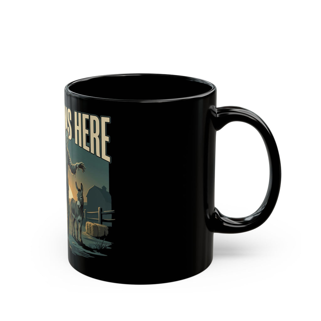 NO BRAINS HERE Black Mug (11oz, 15oz)