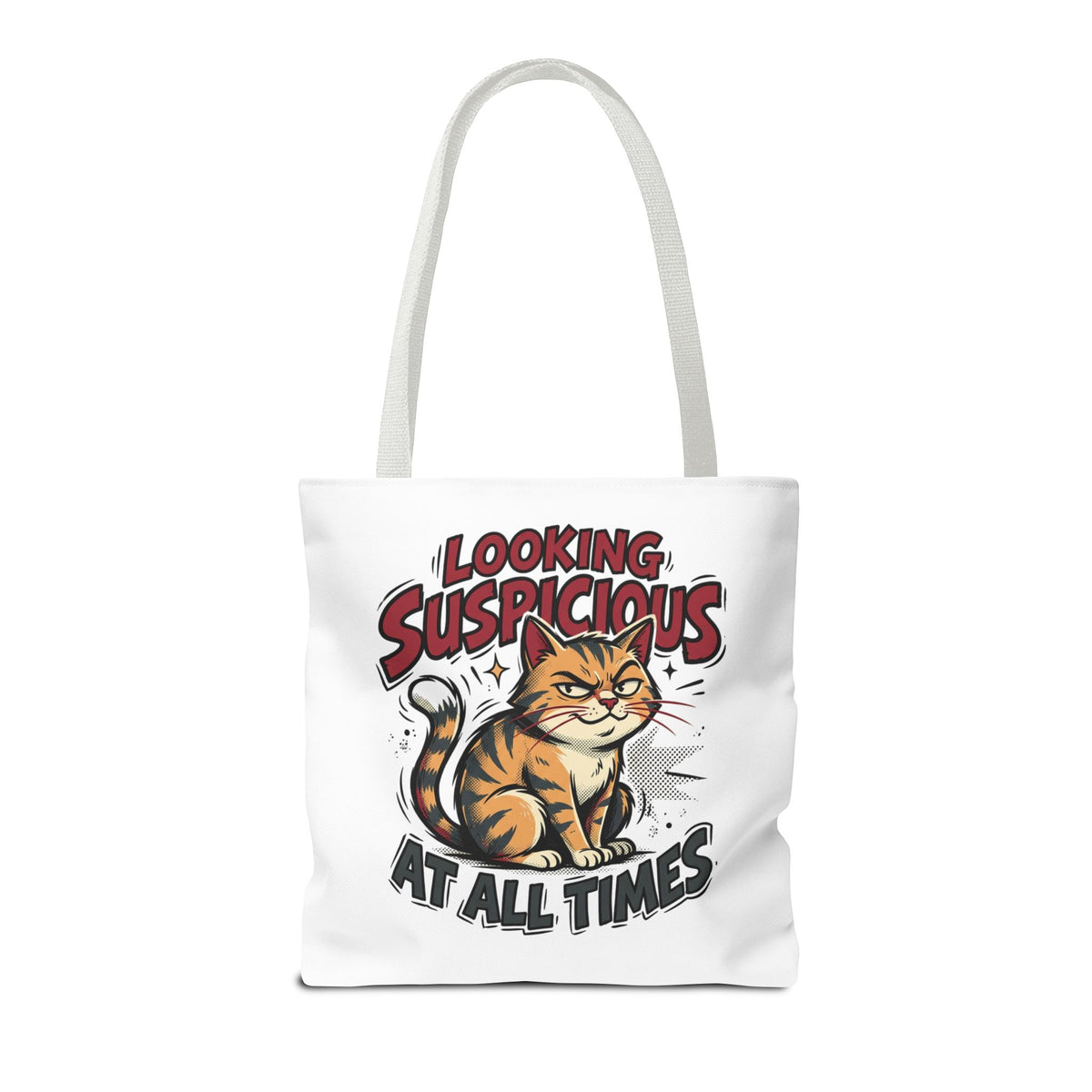 Looking Suspicious Cat Tote Bag - Funny Cat Lover Canvas Shopper