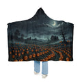 Halloween Pumpkin Field Hooded Blanket - Spooky Jack-O'-Lantern Snuggle Throw