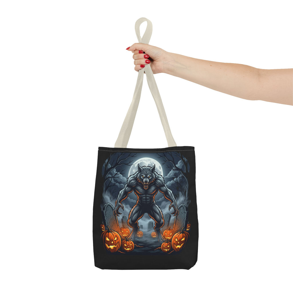 Werewolf Halloween Tote Bag — Full Moon Pumpkin Horror AOP Tote