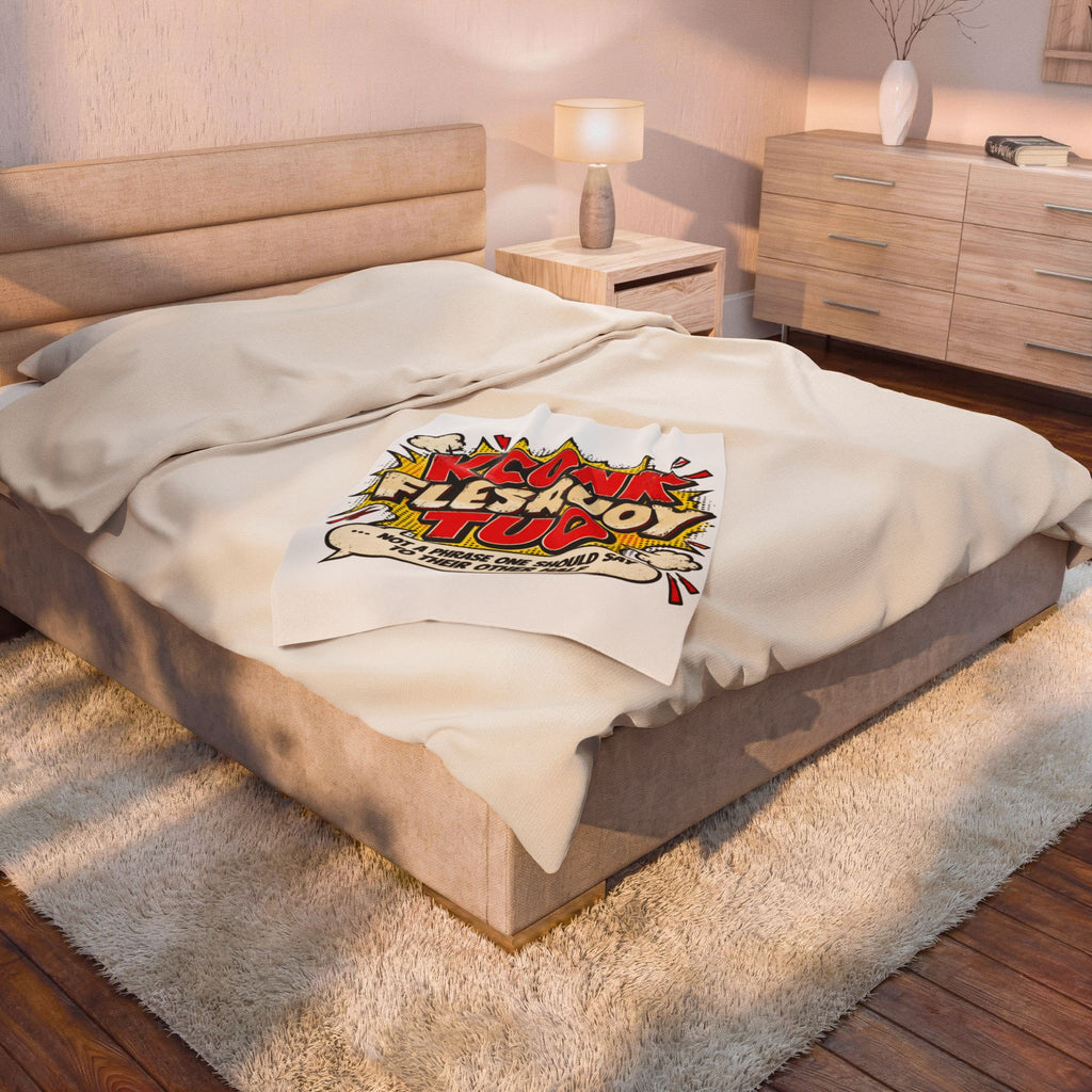 KCONK FLESRUOY TUO Funny Couples Velveteen Plush Blanket