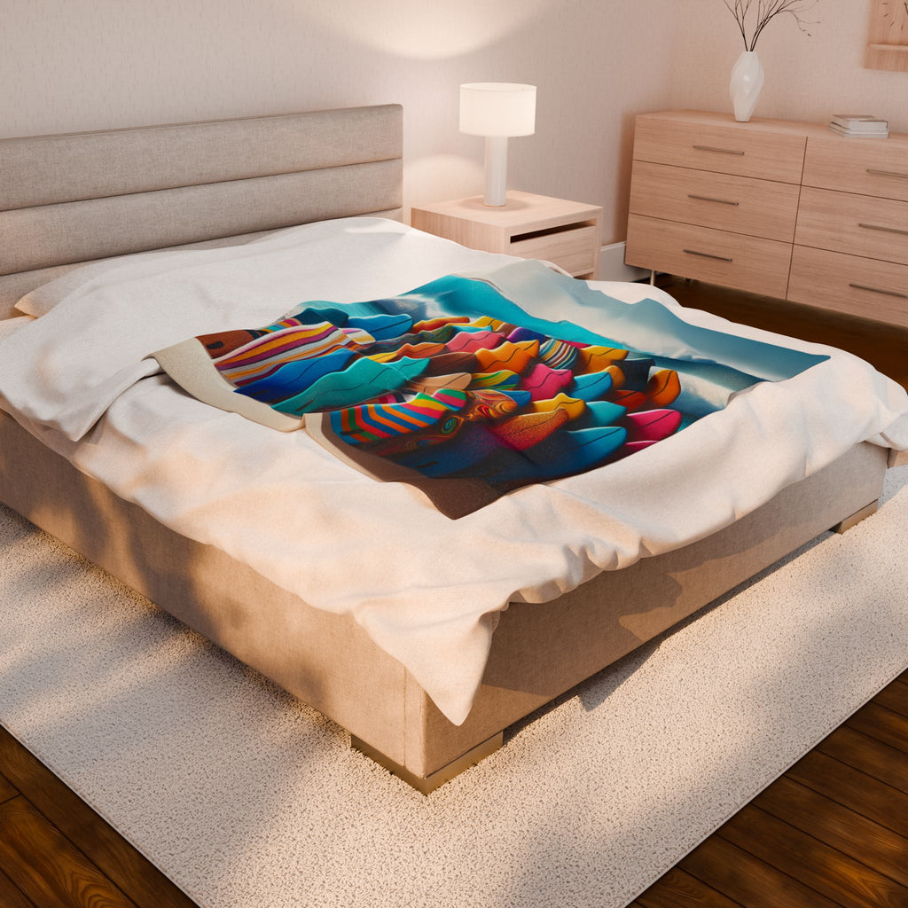 Velveteen Plush Blanket - Surfboards