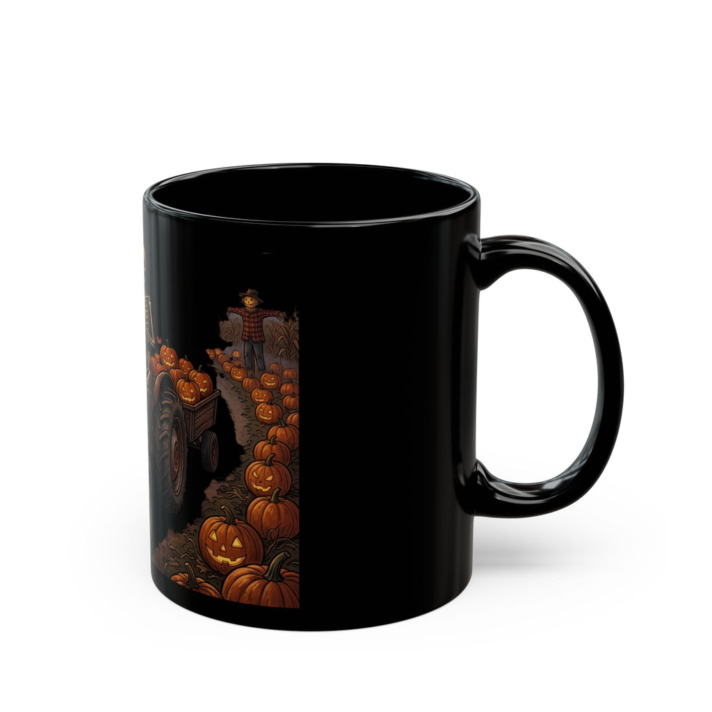 Halloween Skeleton Tractor Mug — Pumpkin Patch Spooky Coffee Cup (11oz/15oz)