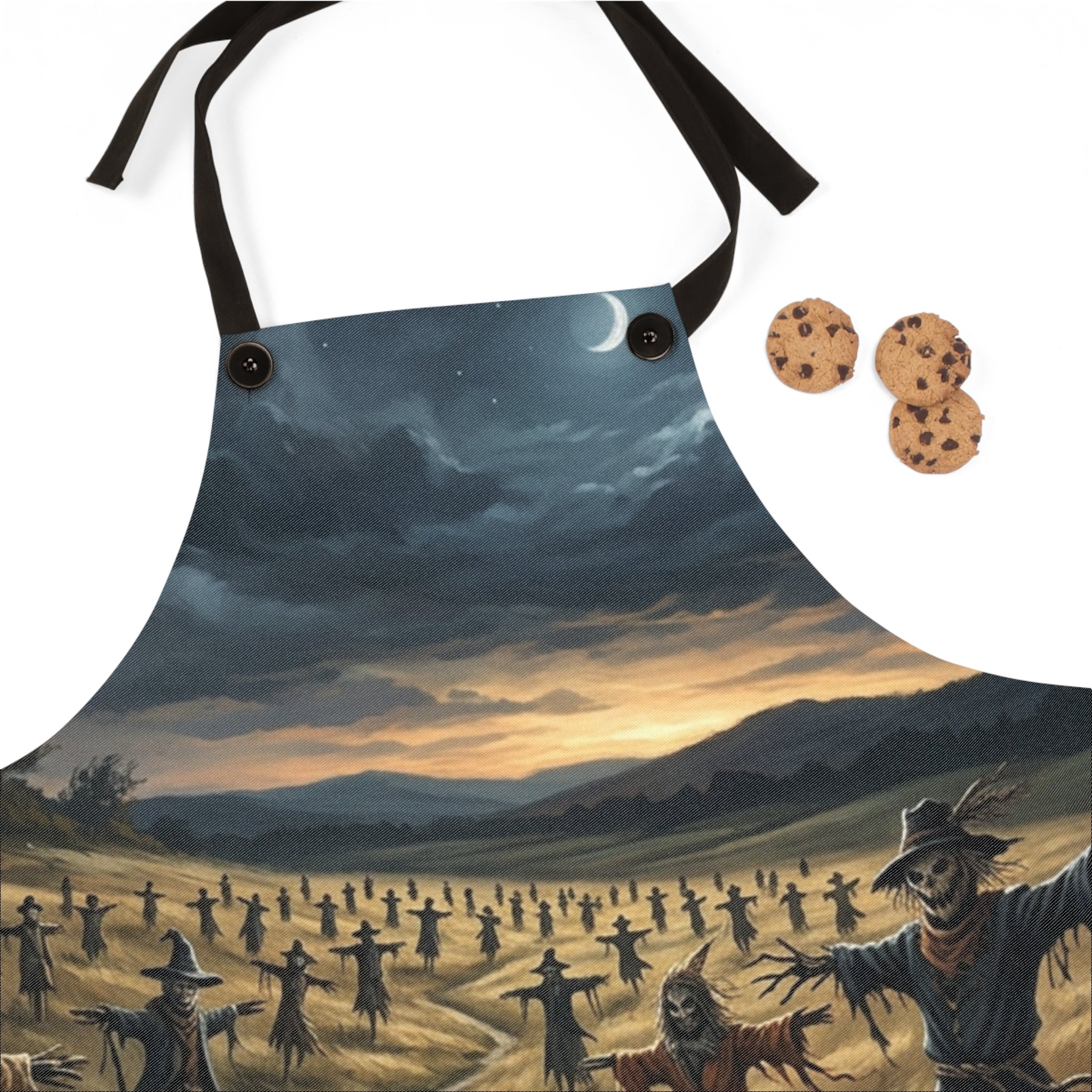 Scarecrow Field Apron — Halloween Harvest Kitchen Apron