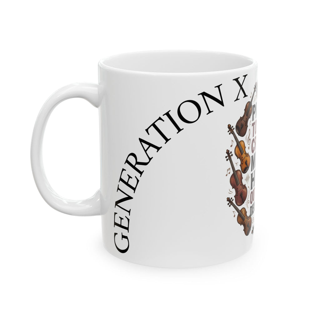 Violinist Mood Mug — 'Piqued Touchy Cranky Miffed Hurt Outraged Disgruntled' Ceramic Coffee Cup (11oz/15oz)