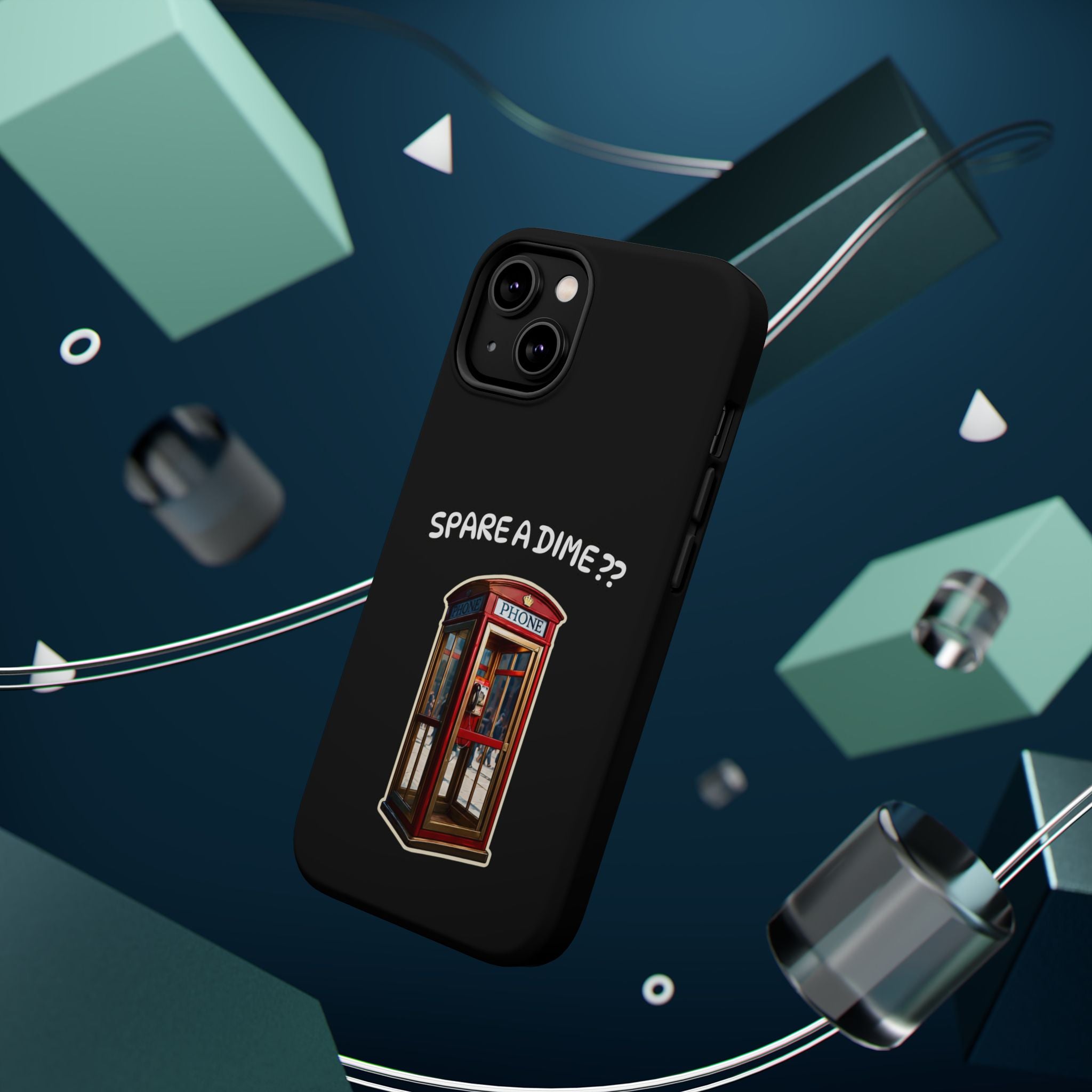 Phone Case — 'Spare a Dime?' Retro Phone Booth Magnetic Impact‑Resistant Case
