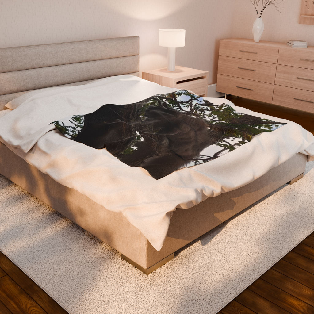 Velveteen Plush Blanket - Cat in Tree
