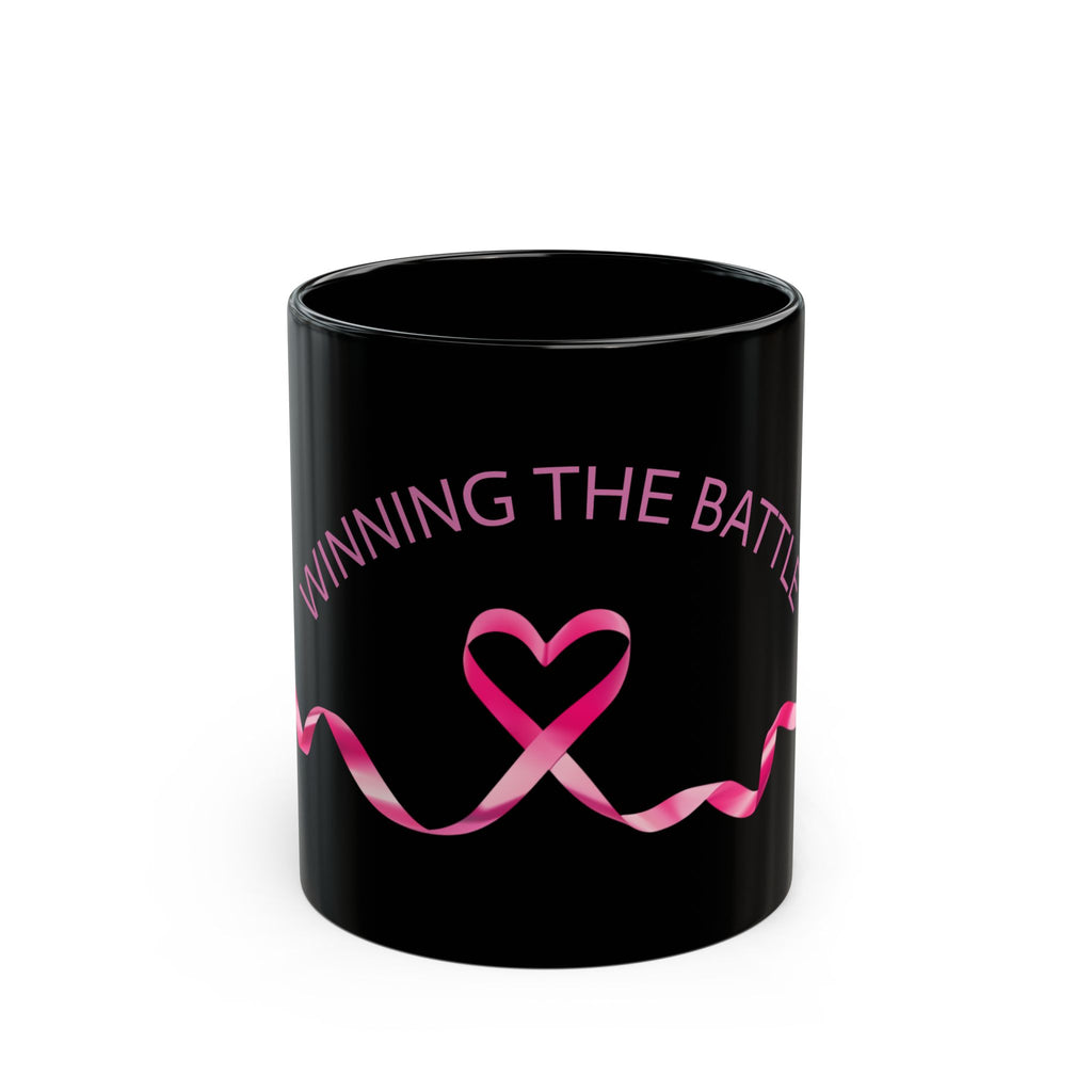 Winning the Battle Breast Cancer Support Black Mug