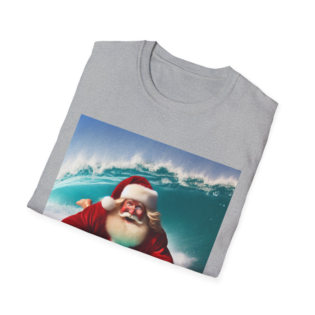 Surfing Santa T-Shirt — Funny Christmas Surf Holiday Tee