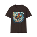 Surfing Rooster T-Shirt — Vintage Wave Rooster Holding Beer Graphic Tee