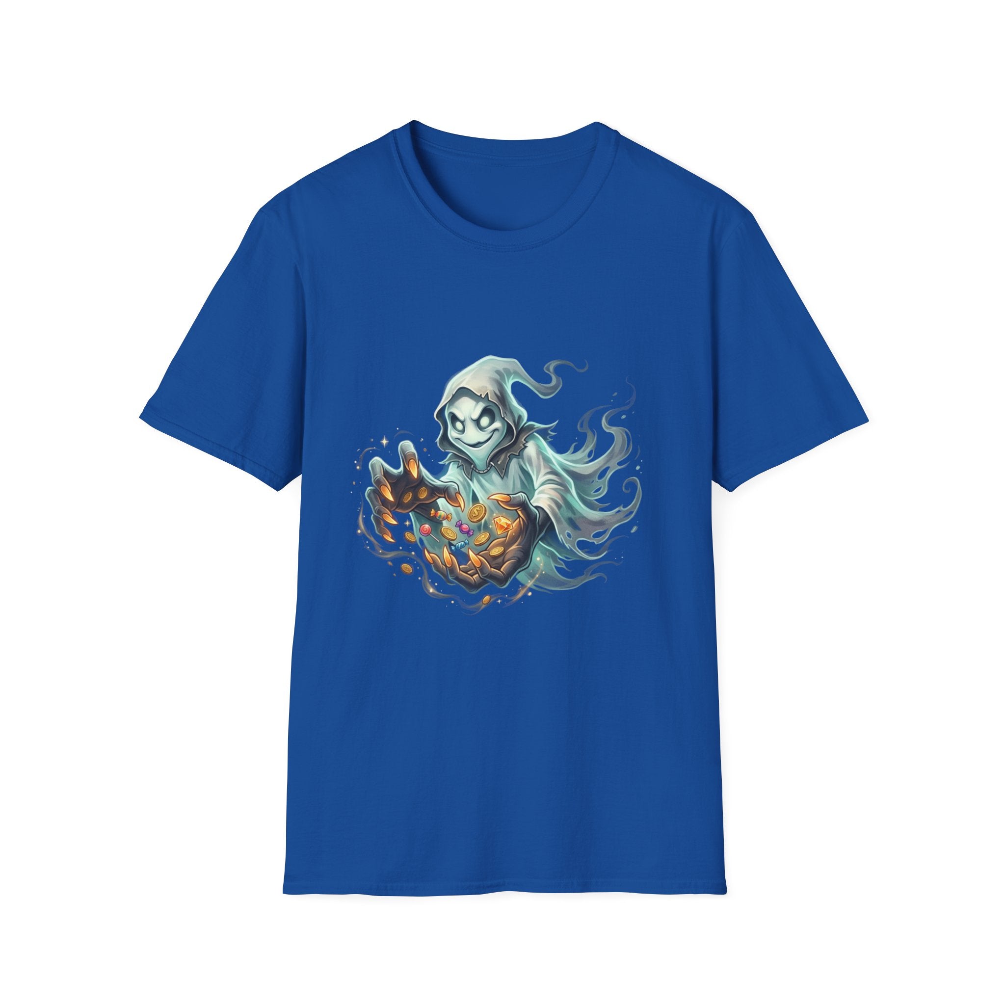 Hooded Ghost Halloween Unisex Softstyle T-Shirt