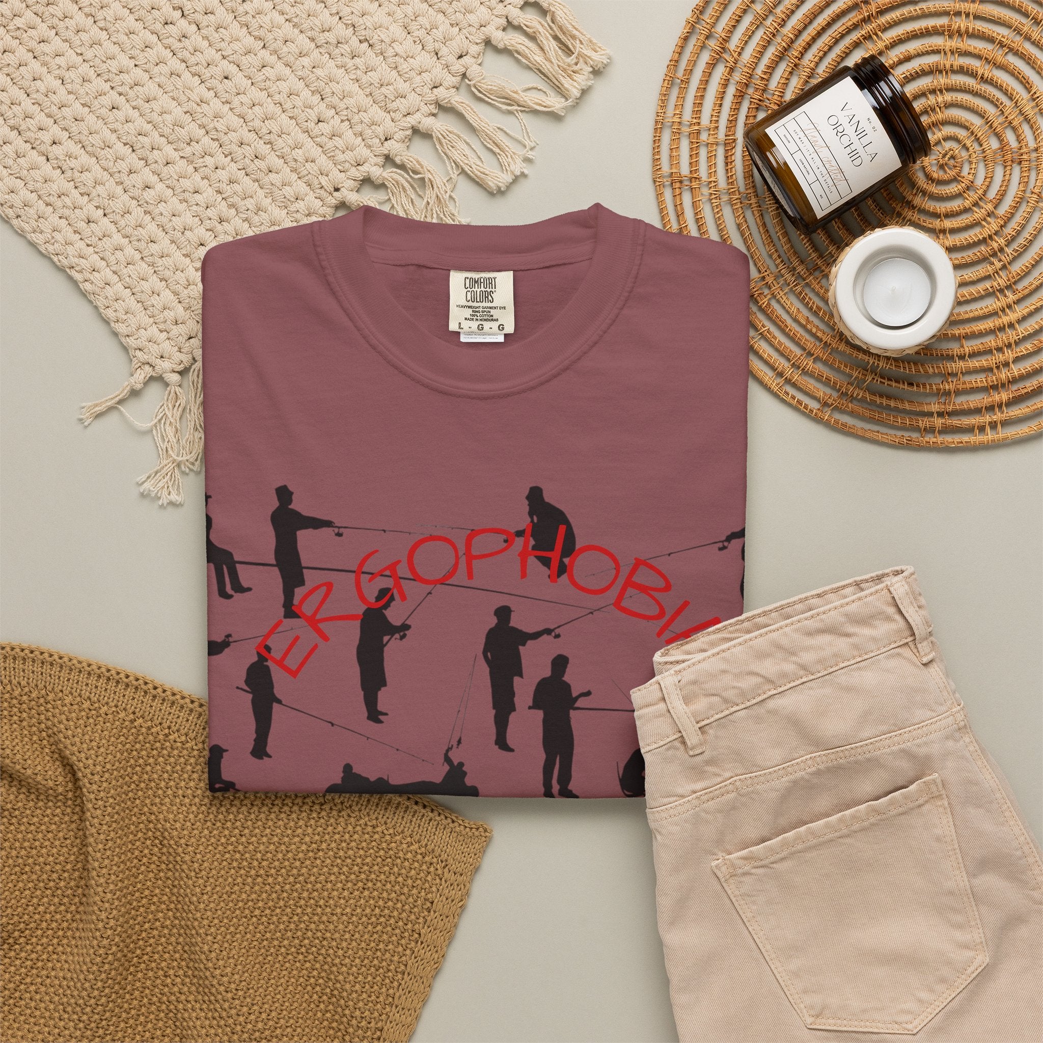 Different Styles of Fishing Garment-Dyed T-Shirt