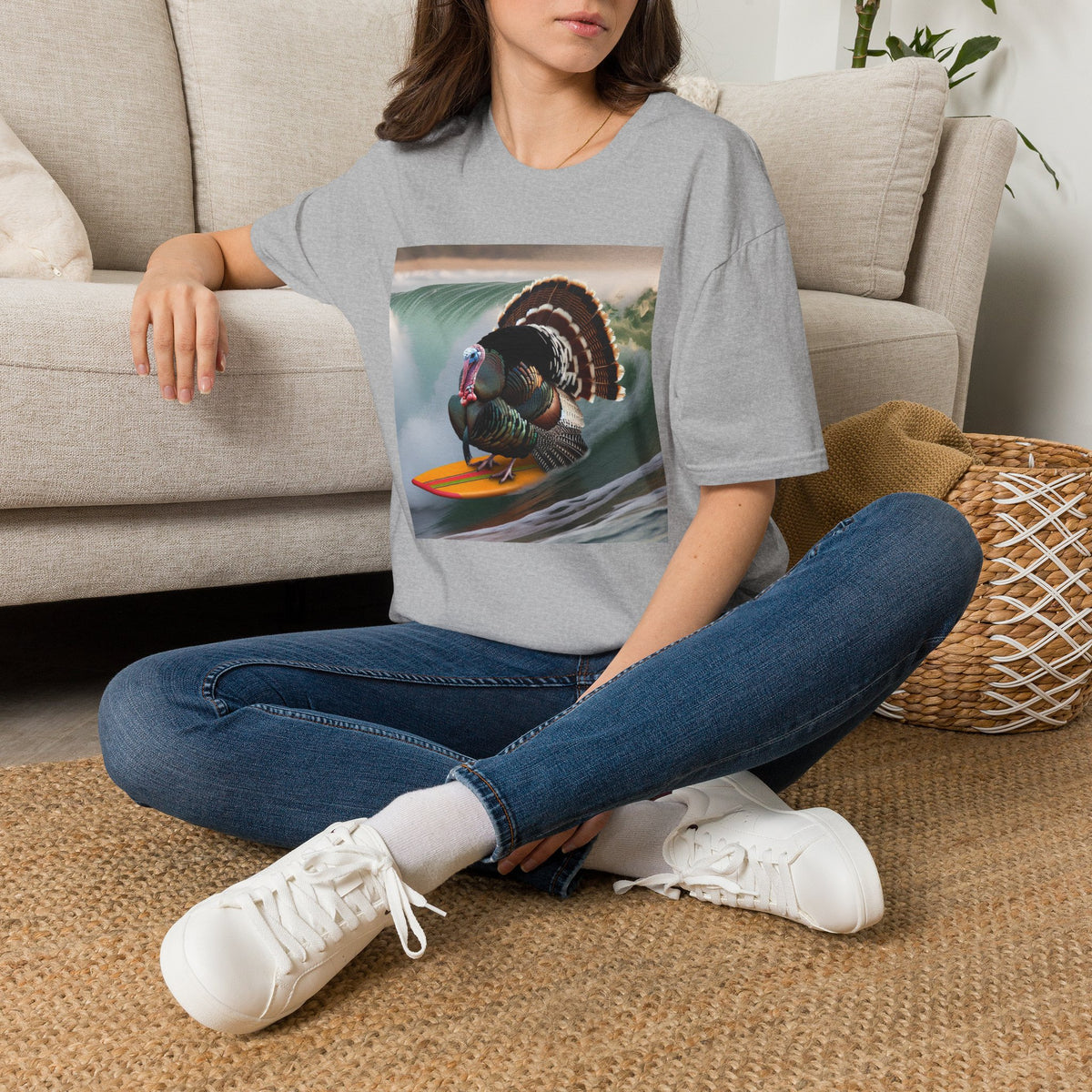 Surfing Turkey T-Shirt — Funny Thanksgiving Surfboard Graphic Tee