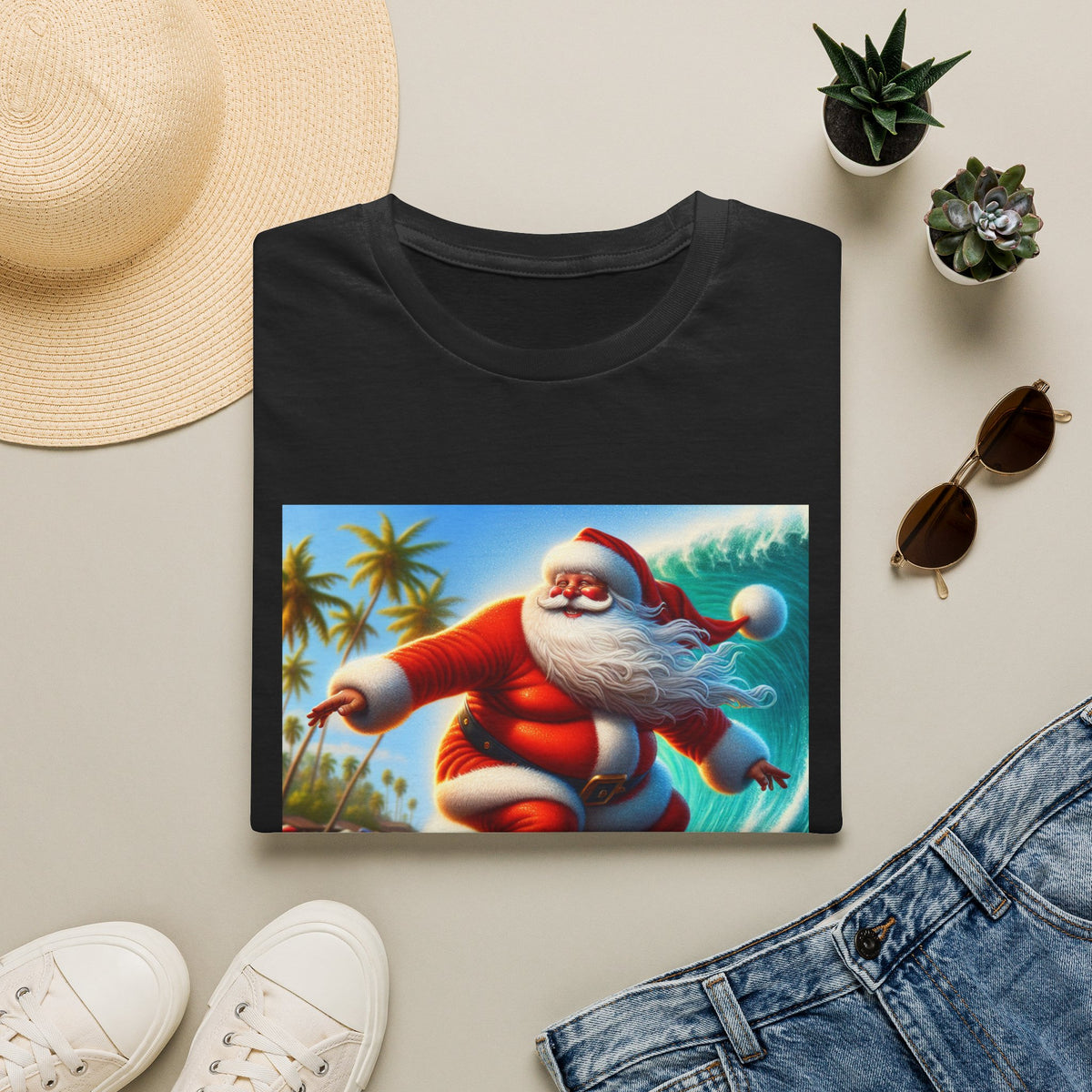 Surfing Santa Christmas T-Shirt