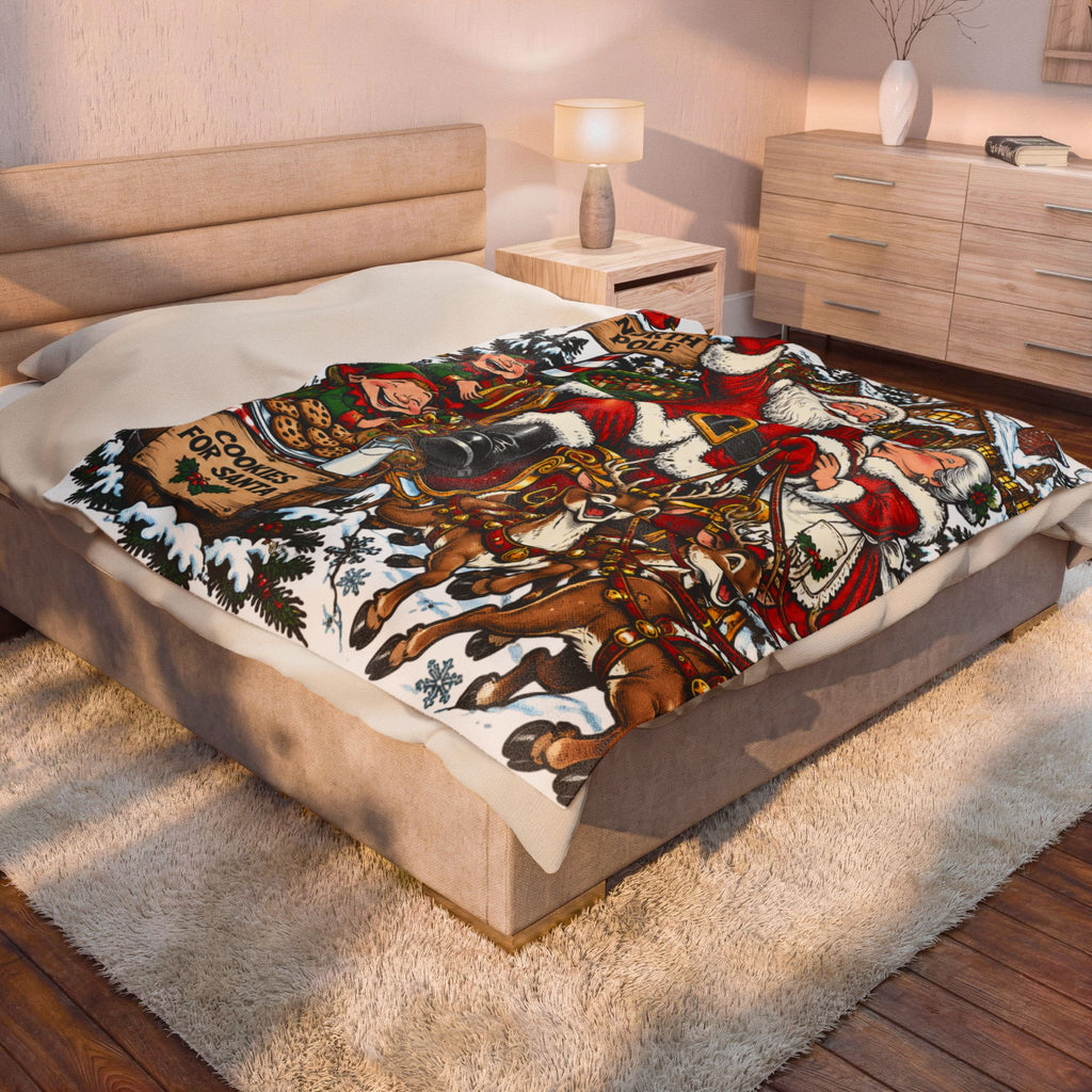 Santa Claus Christmas Velveteen Plush Blanket