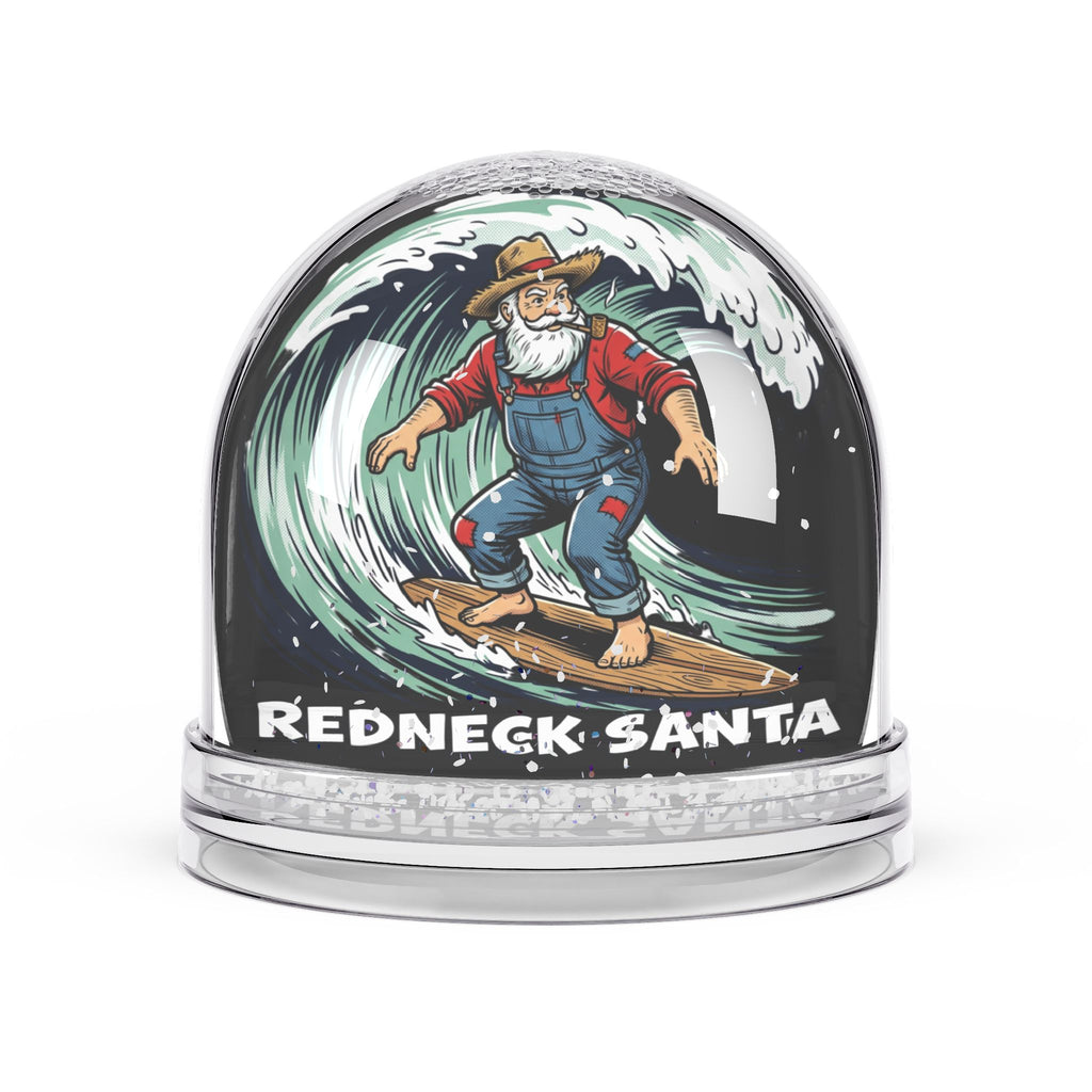 Redneck Santa Surfing Snow Globe