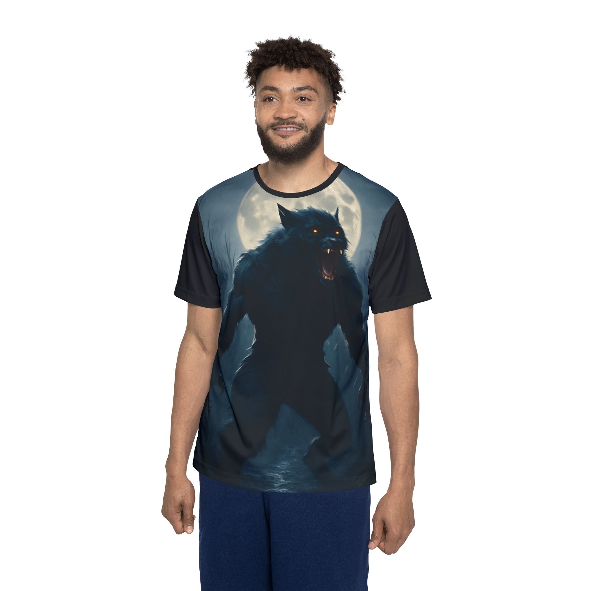Werewolf Moon Men's Jersey – Full Moon Horror Graphic Tee