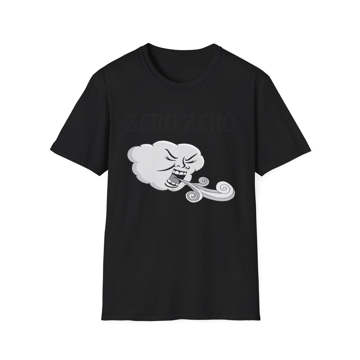 Zero. Zero Wind Cloud Graphic T-Shirt — Funny Retro Weather Illustration Tee