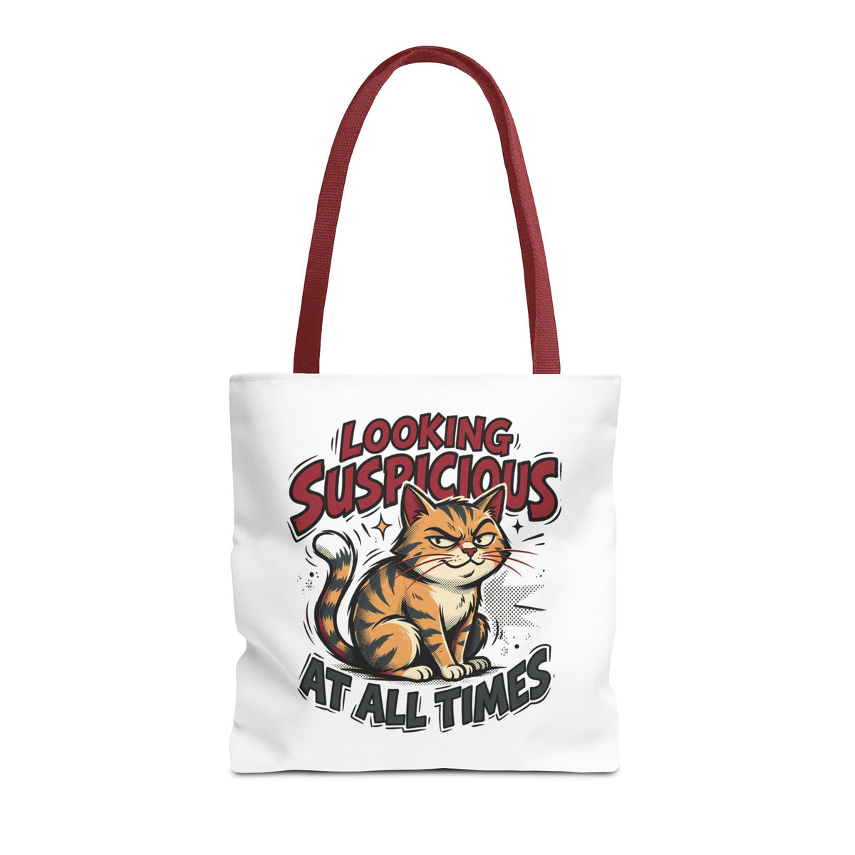 Looking Suspicious Cat Tote Bag - Funny Cat Lover Canvas Shopper