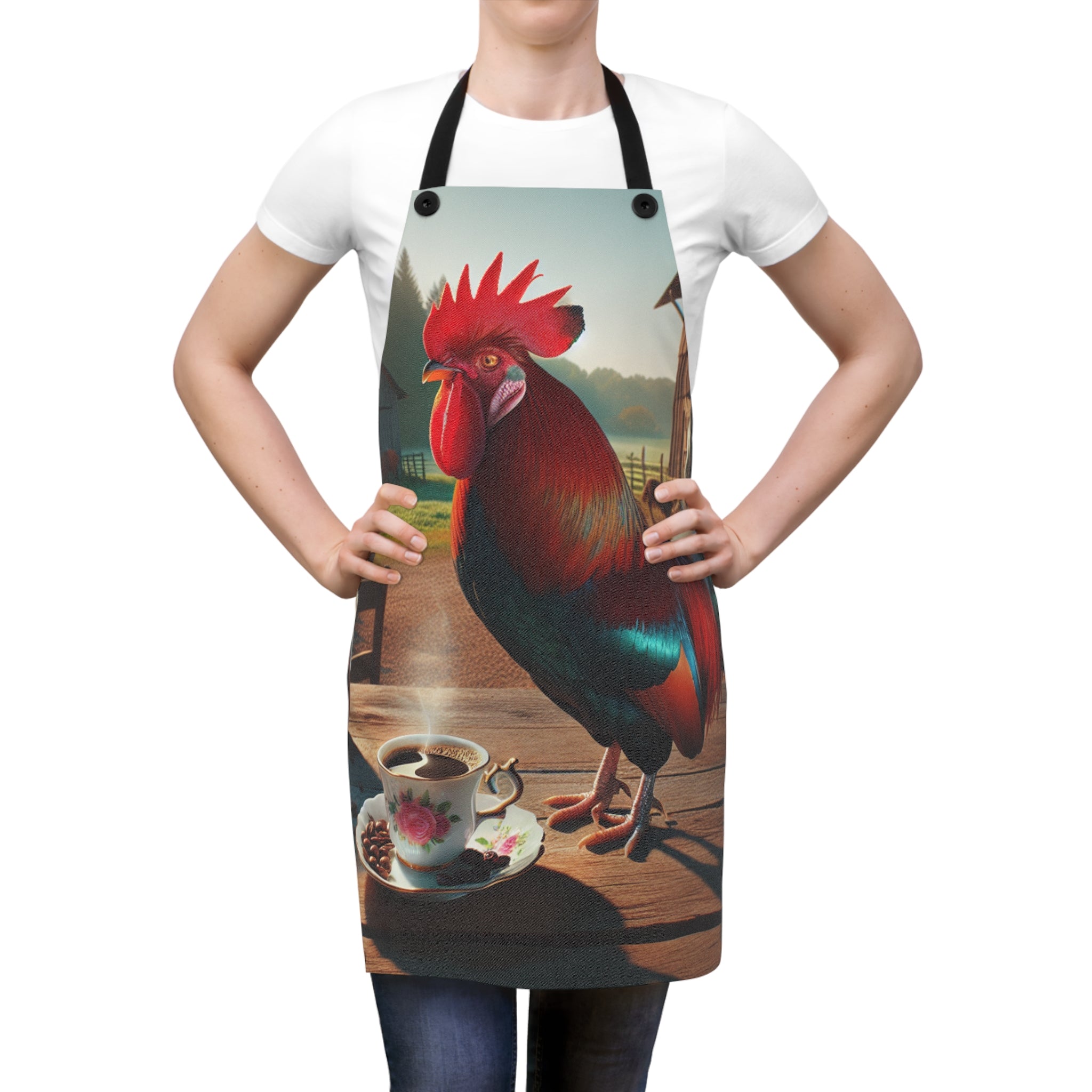 Rooster with Morning Coffee Apron