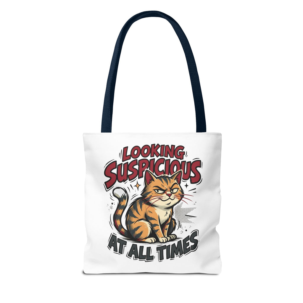 Looking Suspicious Cat Tote Bag - Funny Cat Lover Canvas Shopper