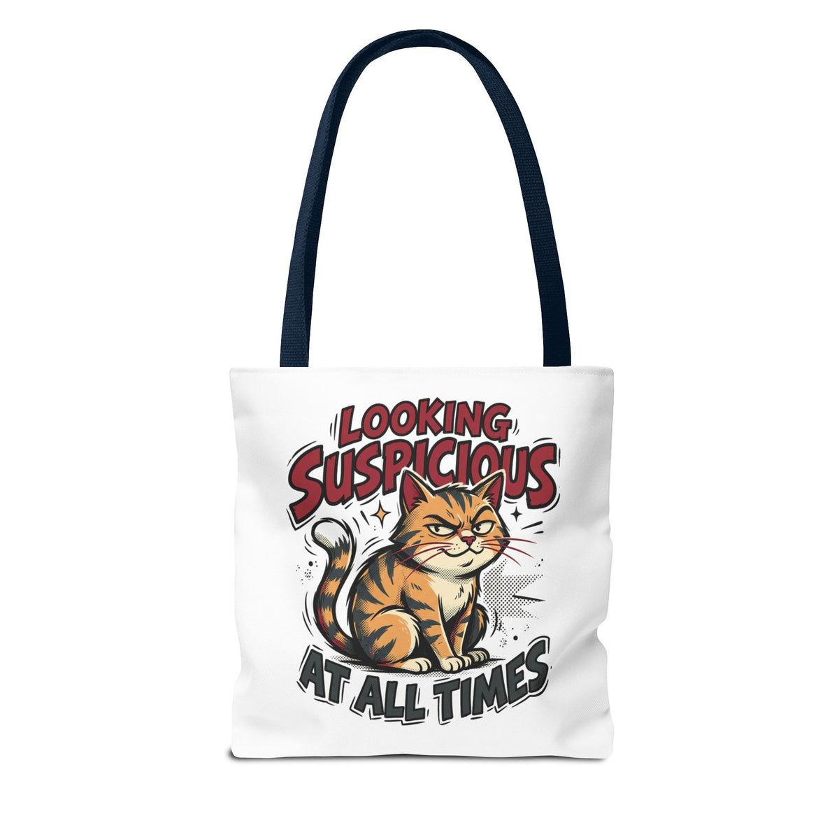 Looking Suspicious Cat Tote Bag - Funny Cat Lover Canvas Shopper