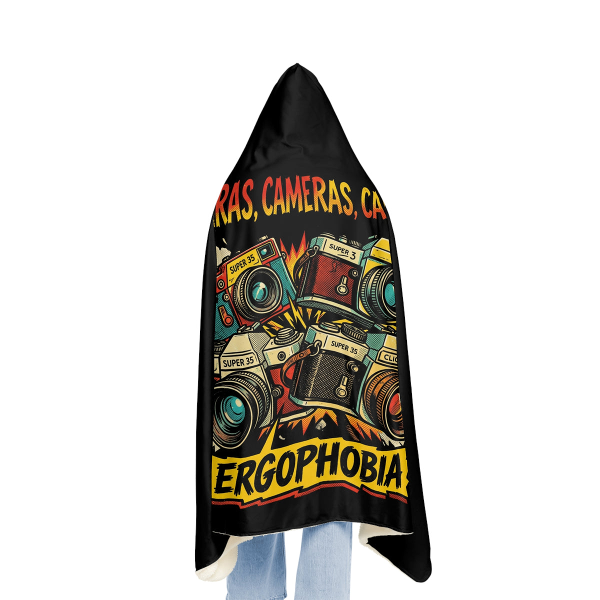 Ergophobia Camera Snuggle Blanket – Hooded Cozy Throw for Photographers